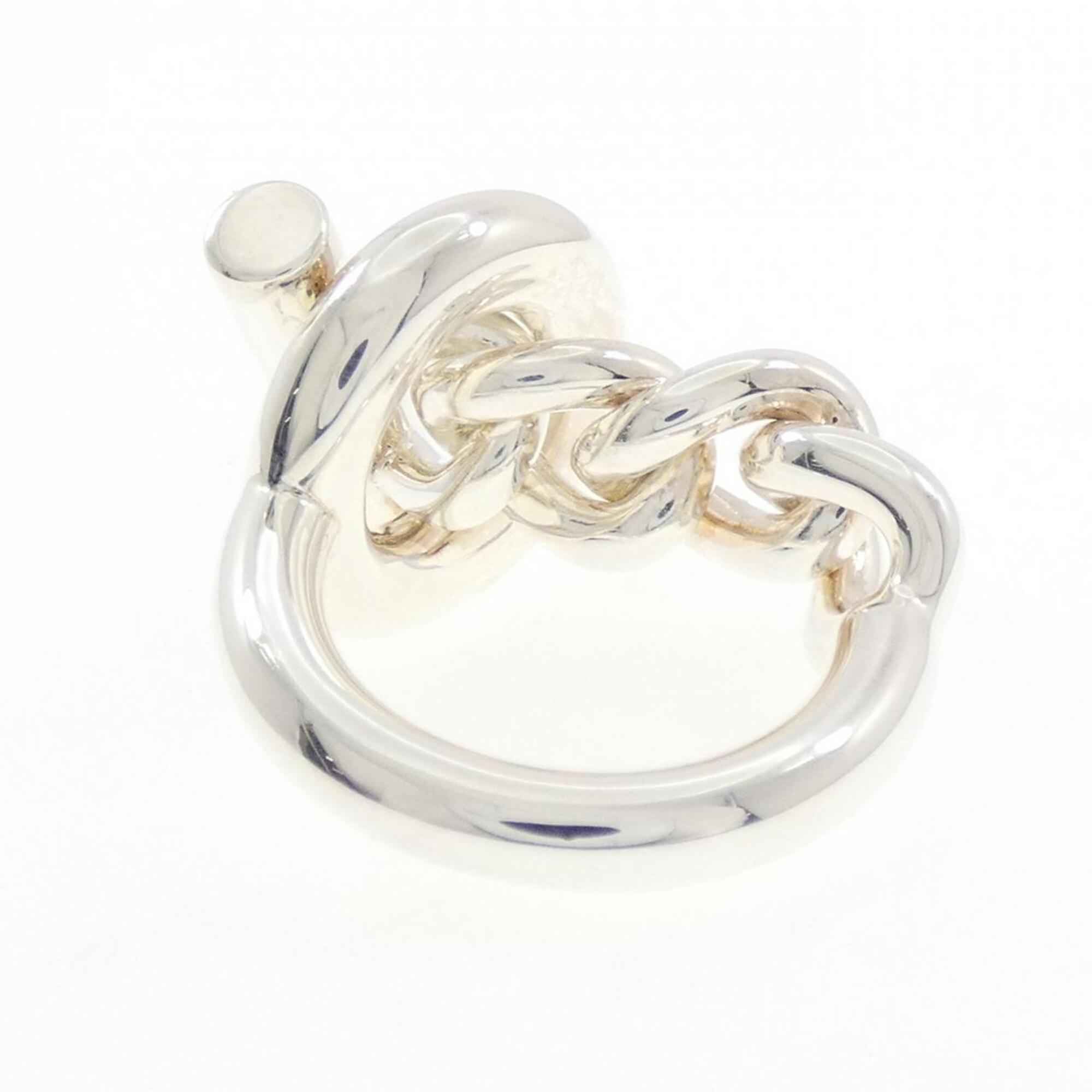 Hermes Silver 925 Band Ring (Pre-Owned)