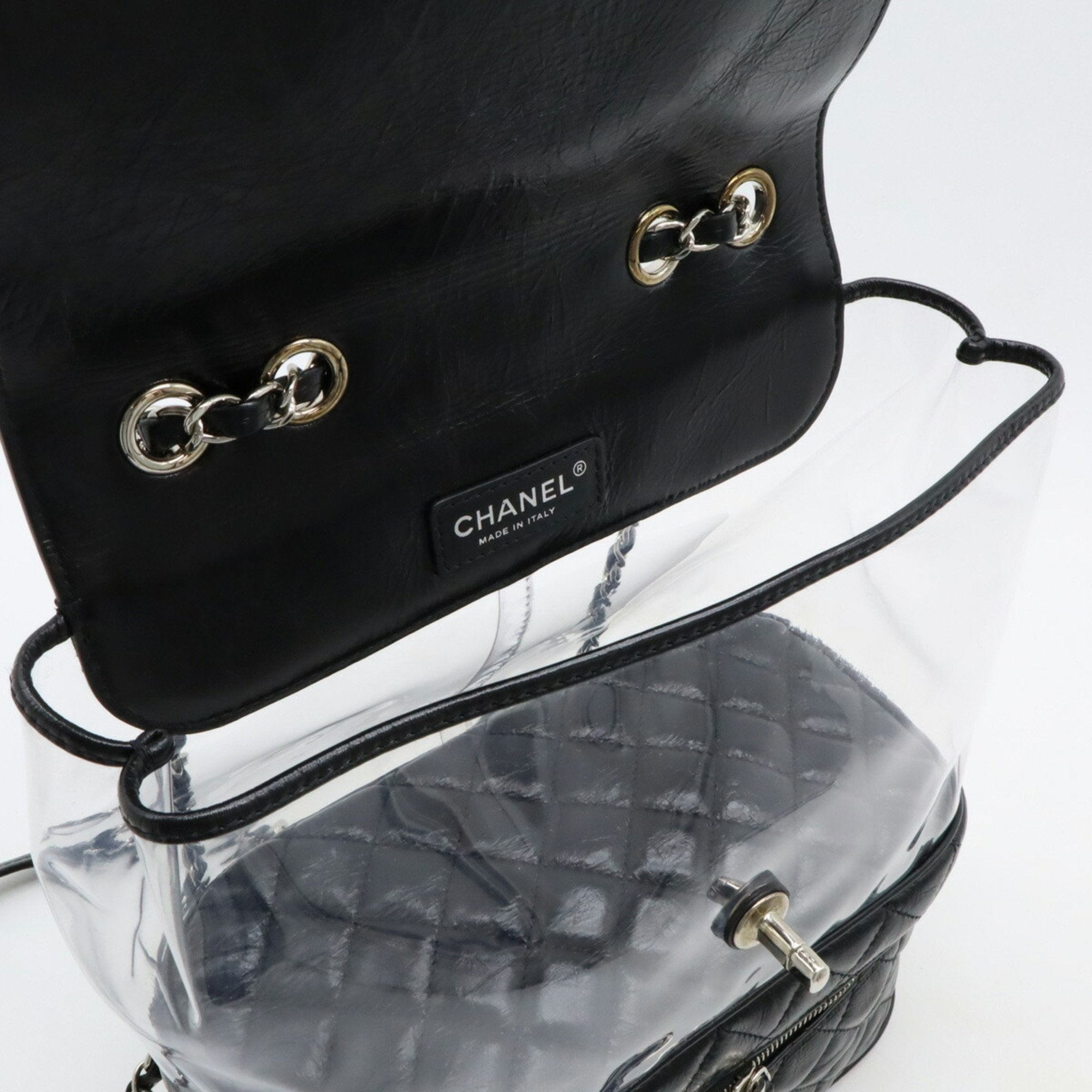 Chanel Black Vinyl Leather Shoulder Bag (Pre-Owned)