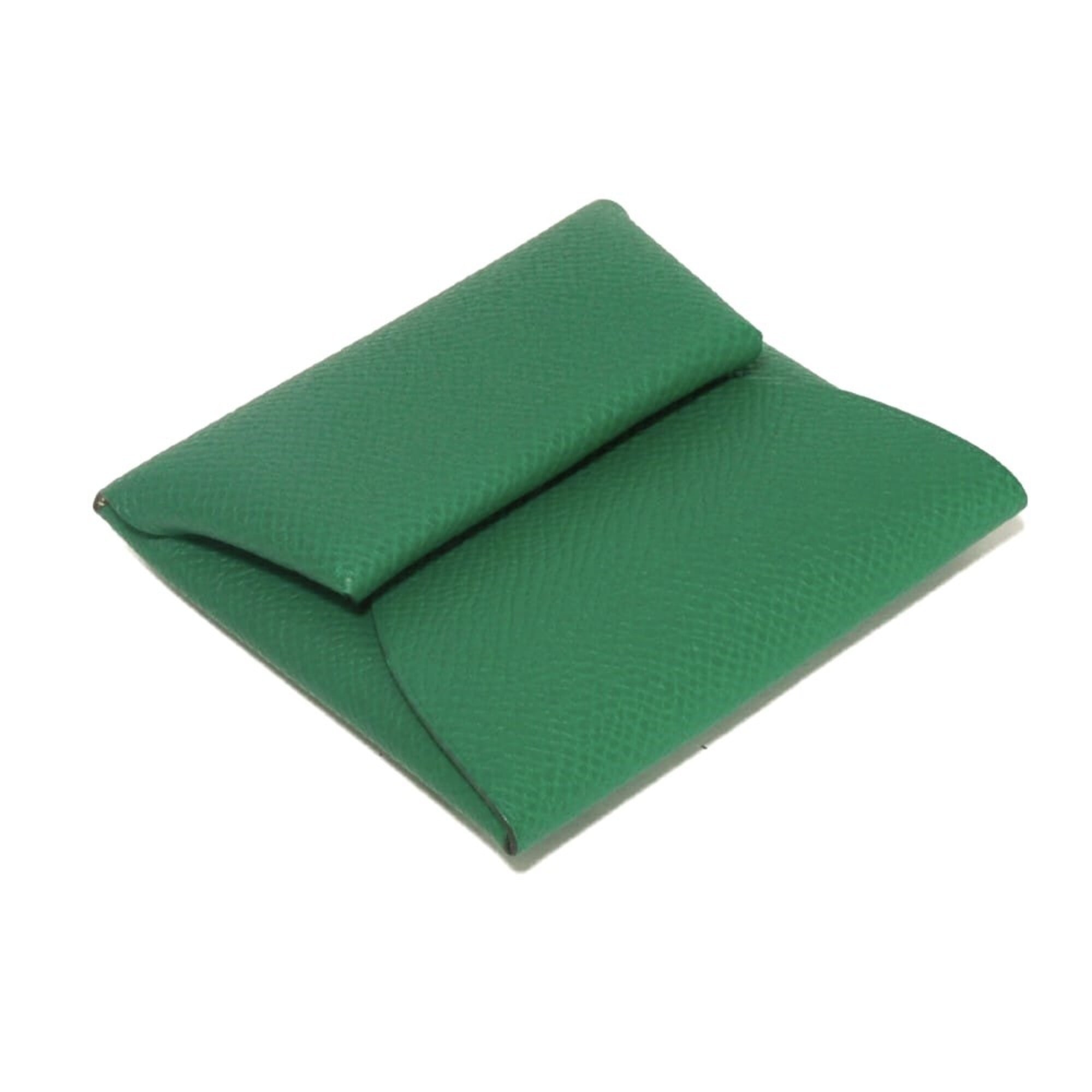 Hermes Bicolor Green Epsom Leather Coin Purse/Coin Case (Pre-Owned)