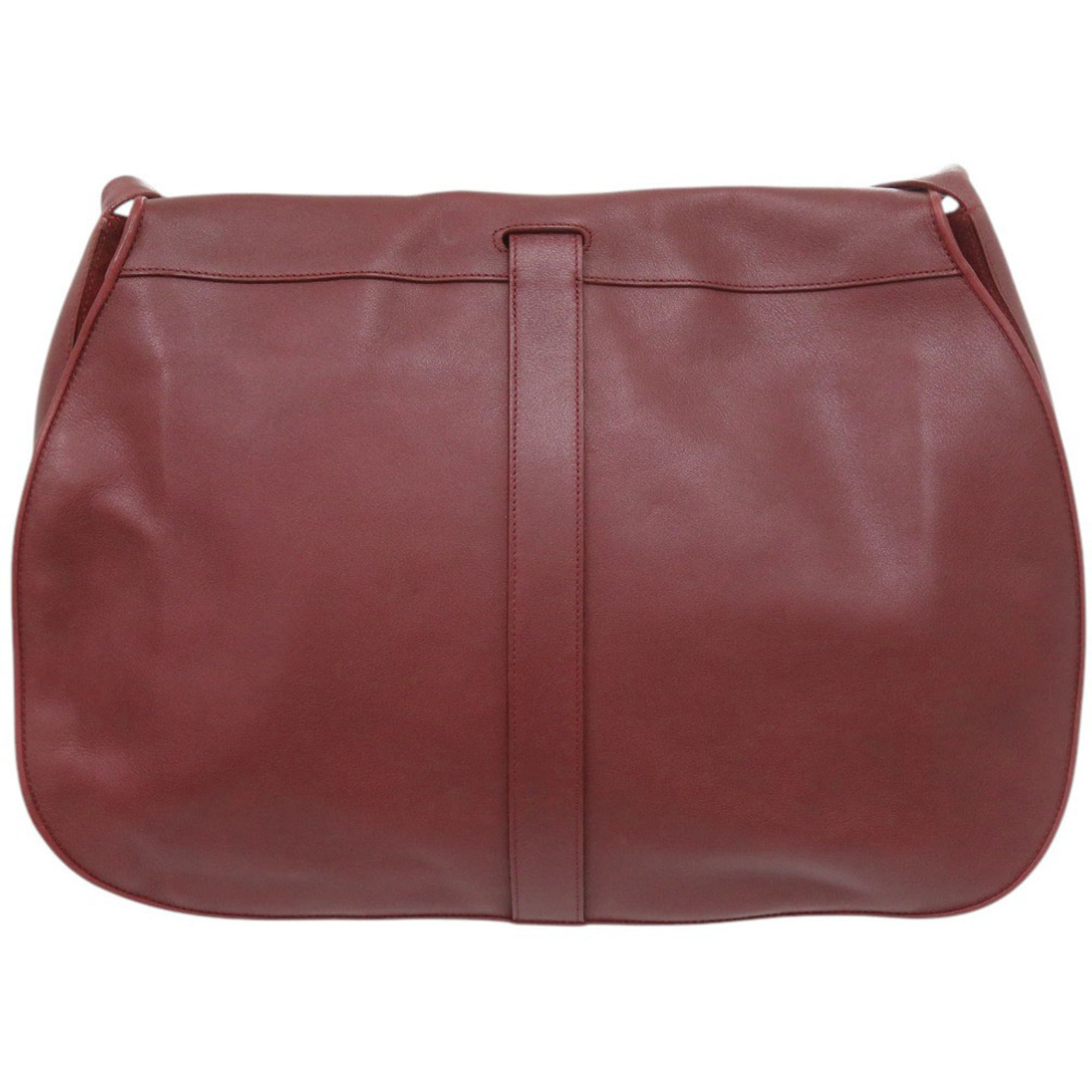 Cartier Bordeaux Red Color Leather Shoulder Bag (Pre-Owned)