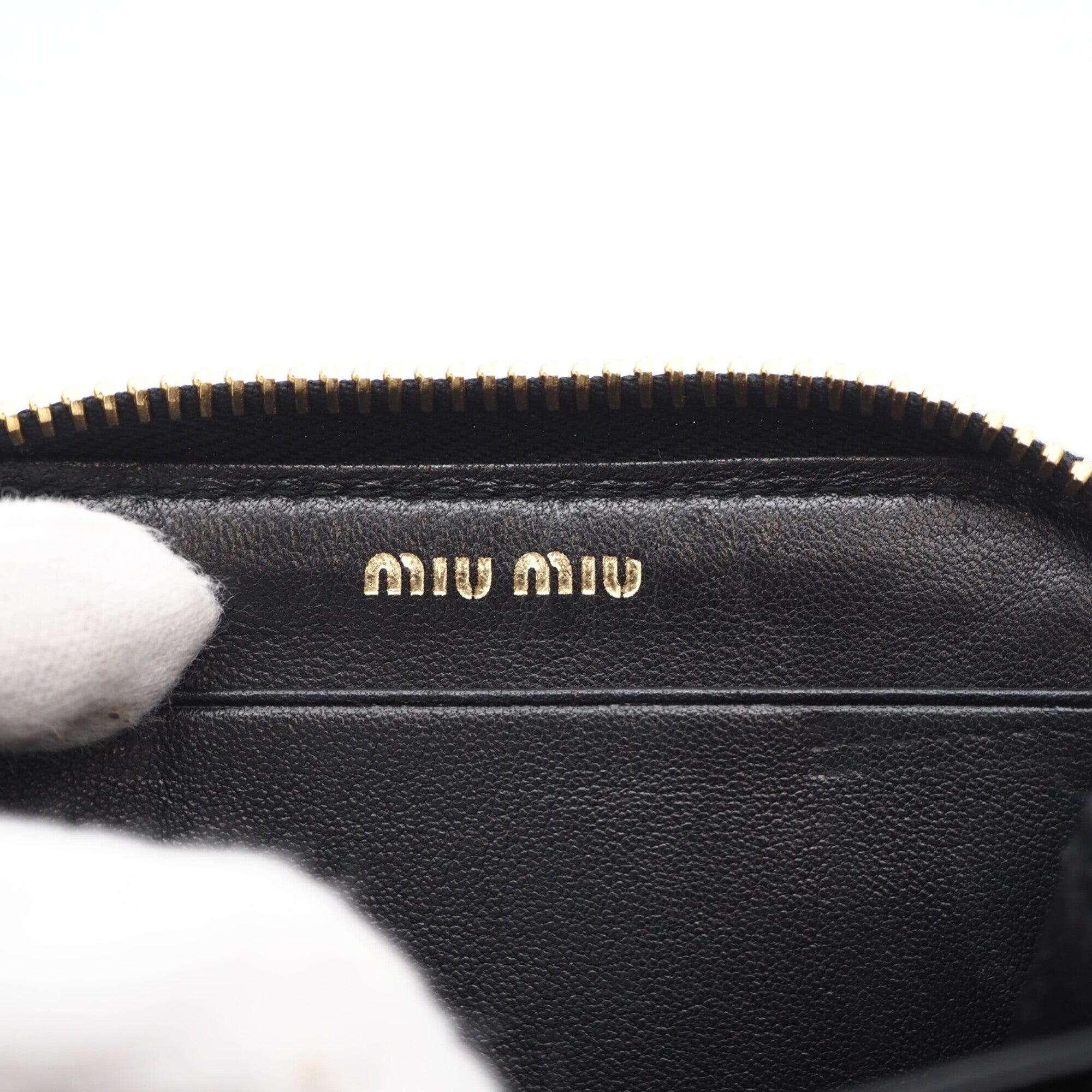Miu Miu Matelasse Black Leather Coin Purse/Coin Case (Pre-Owned)