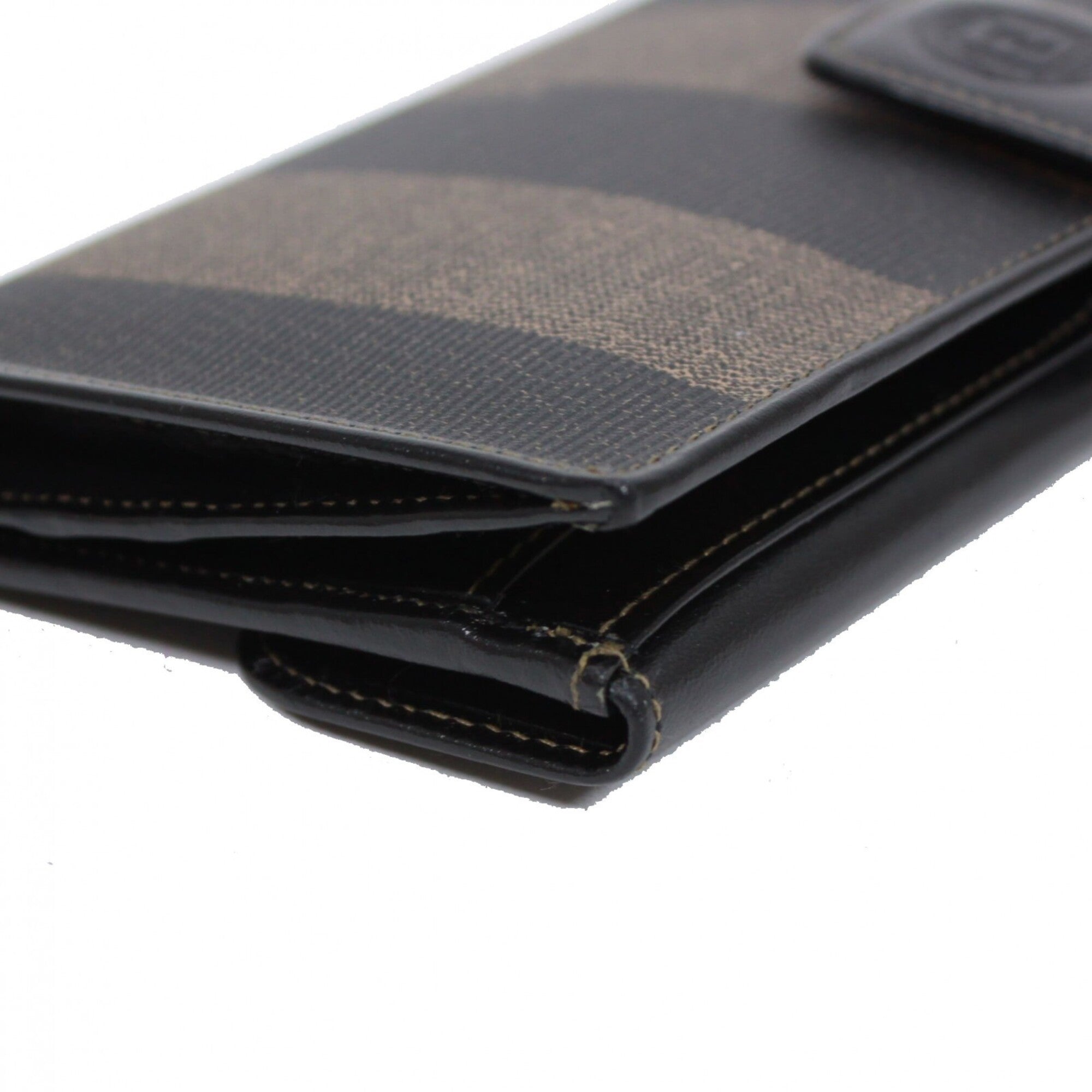 Fendi Black Khaki Pvc Leather Long Wallet (Bi-Fold) (Pre-Owned)