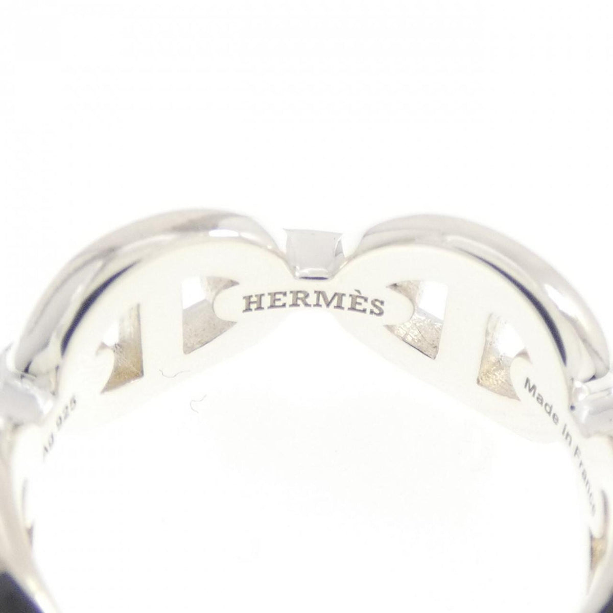 Hermes Silver 925 Band Ring (Pre-Owned)