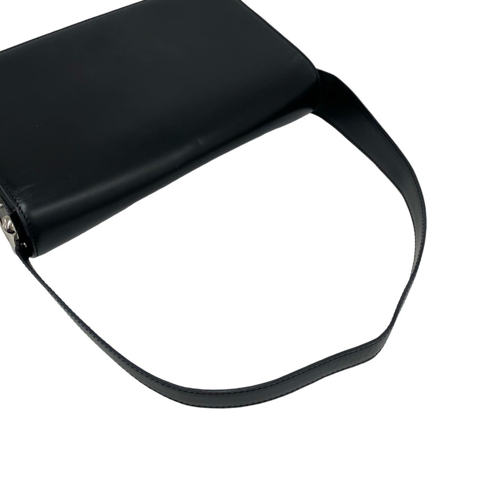 Cartier Black Leather Handbag Shoulder Bag (Pre-Owned)
