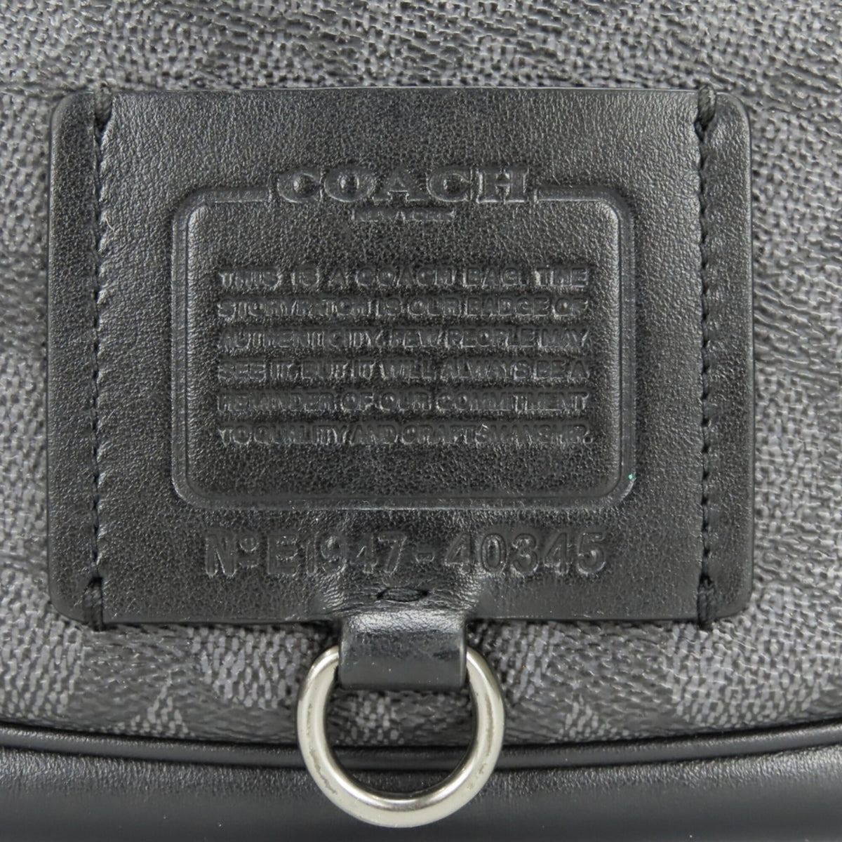 Coach Signature Black Gray Pvc Leather Fanny Pack Sling Bag (Pre-Owned)