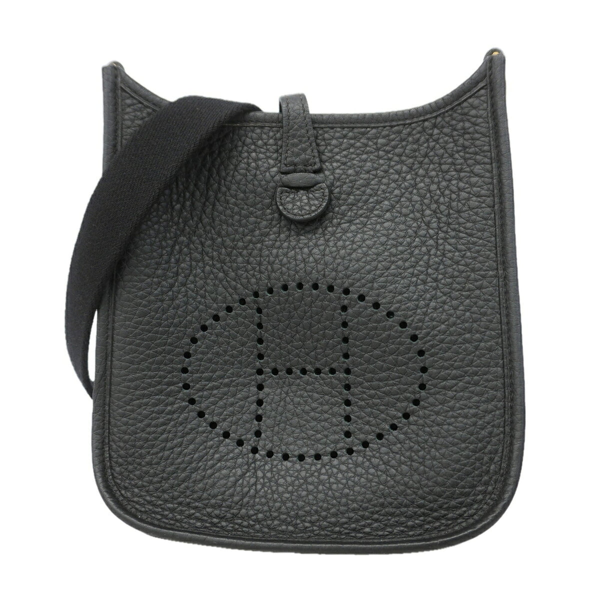 Hermes Black Taurillon Clemence Leather Shoulder Bag (Pre-Owned)