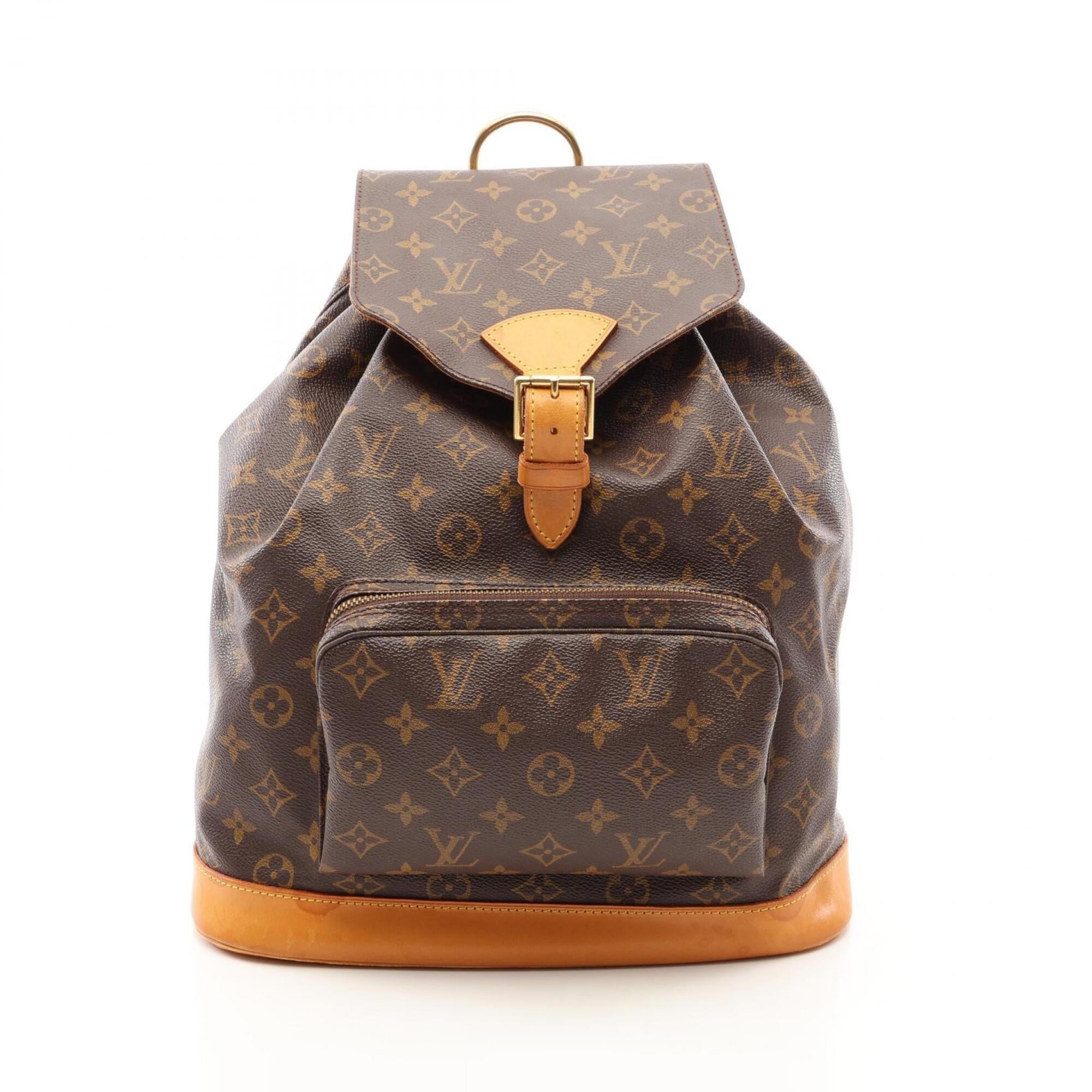 Louis Vuitton Monogram Brown Coated Canvas Leather Backpack (Pre-Owned)