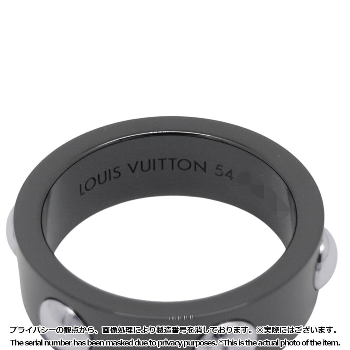 Louis Vuitton Black Ceramic Platinum 950 Band Ring (Pre-Owned)