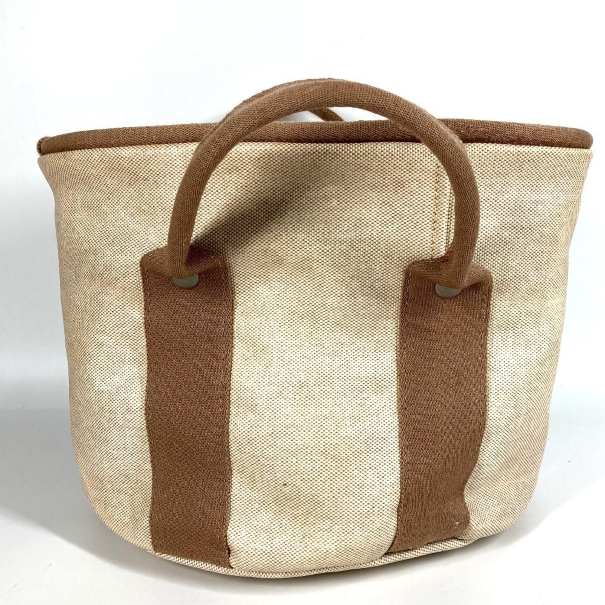 Hermes Beige Coated Canvas Basket Handbag (Pre-Owned)