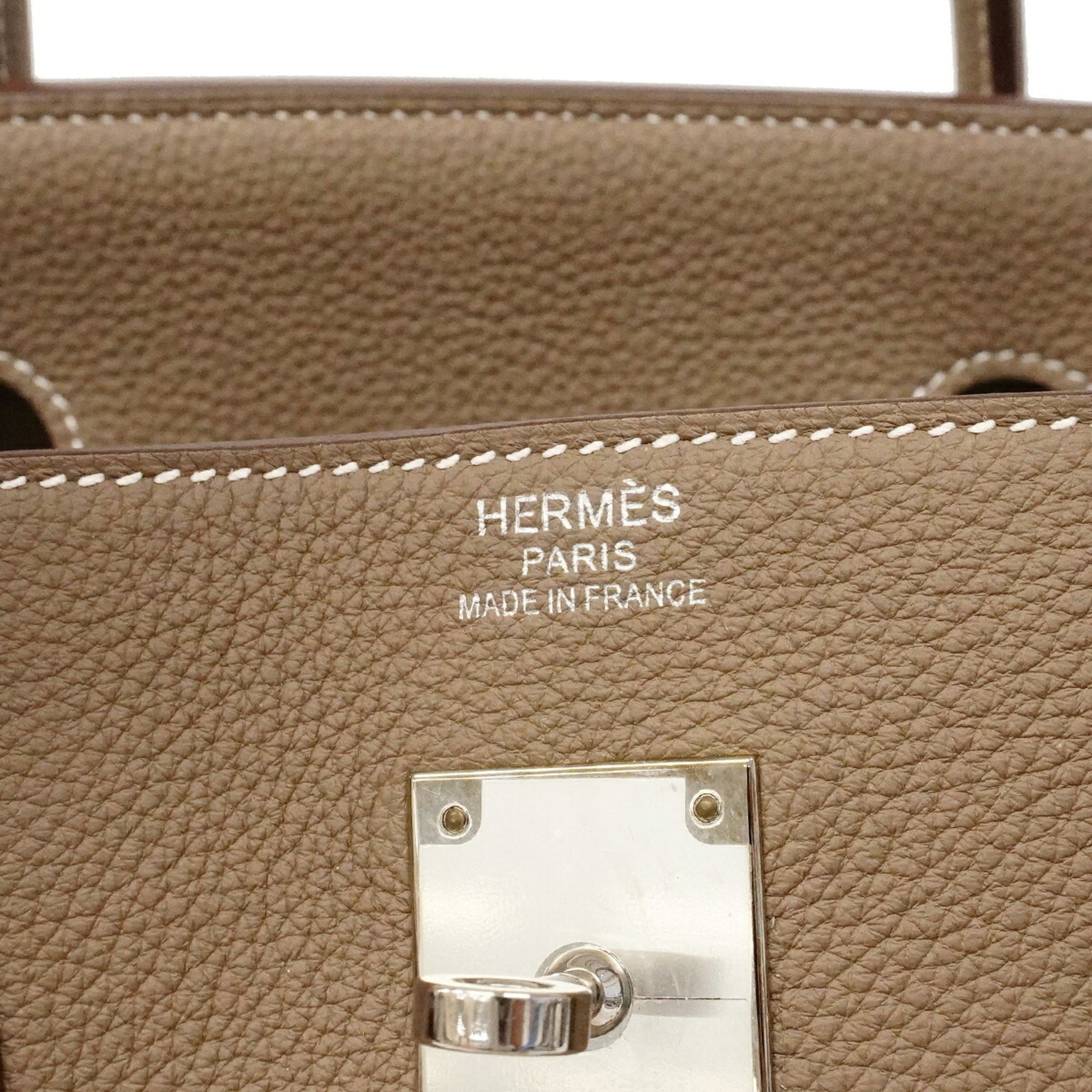 Hermes Etoupe Gray Togo Leather Handbag (Pre-Owned)
