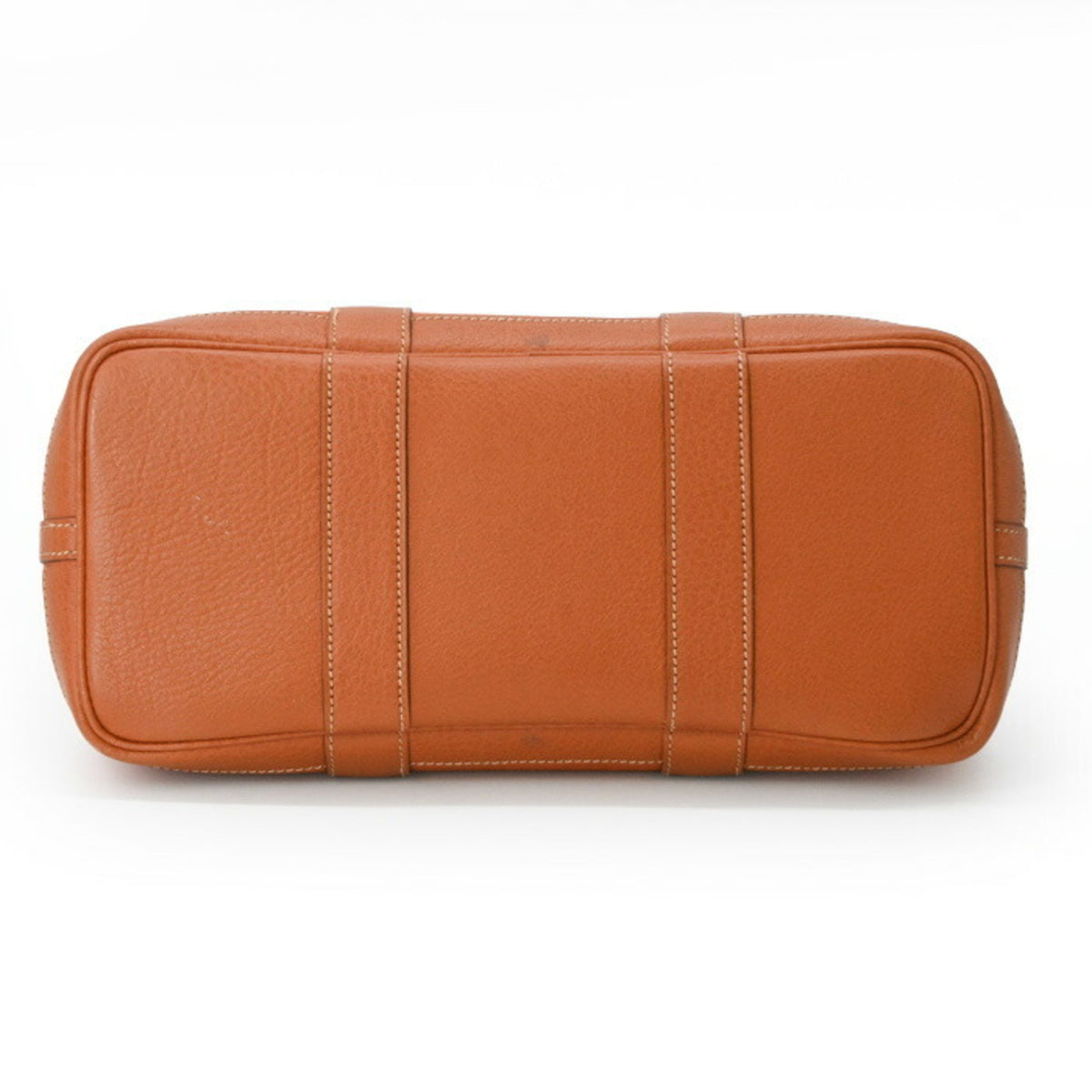 Hermes Garden Brown Orange Negonda Leather Canvas Handbag Tote Bag (Pre-Owned)