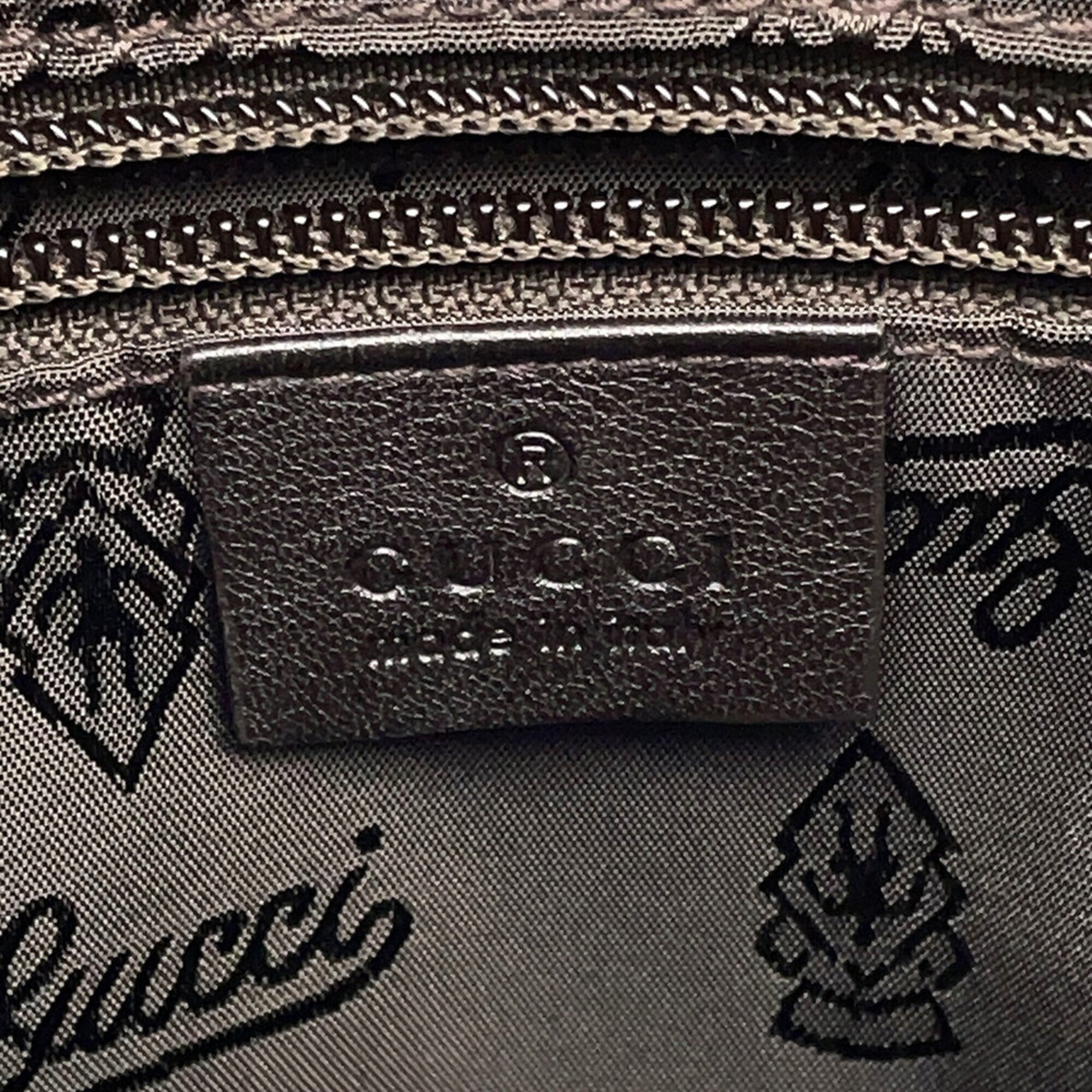 Gucci Dark Brown Leather Shoulder Bag (Pre-Owned)