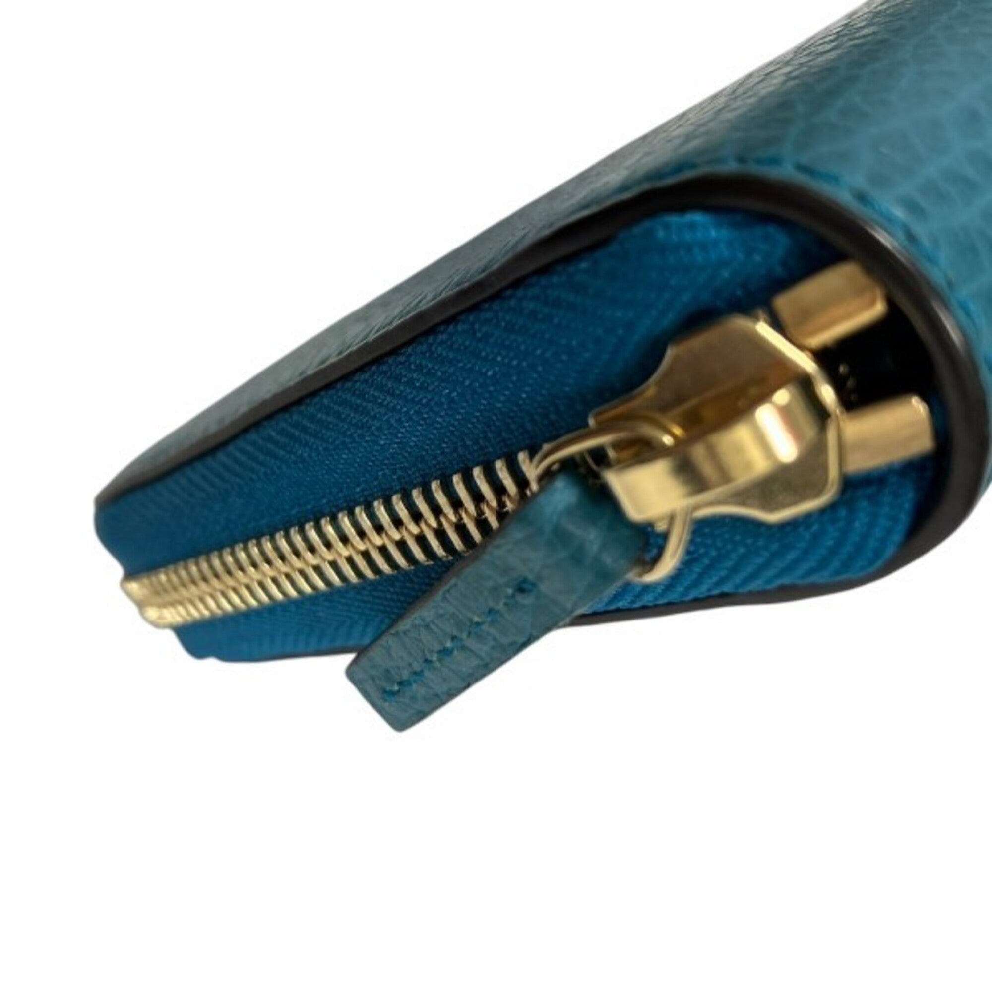 Gucci Turquoise Leather Long Wallet (Bi-Fold) (Pre-Owned)