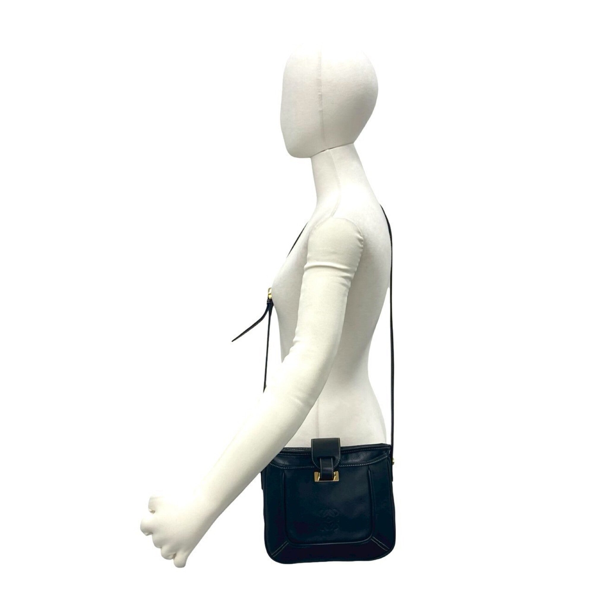 Loewe Black Leather Pochette Shoulder Bag (Pre-Owned)