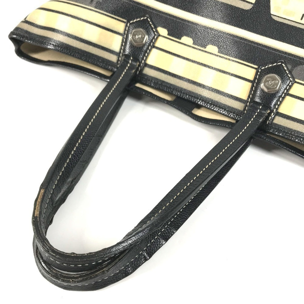 Chanel Black Pvc Leather Shoulder Bag Tote Bag (Pre-Owned)