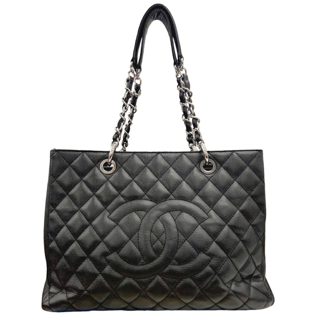 Chanel Black Grained Calfskin Tote Bag (Pre-Owned)