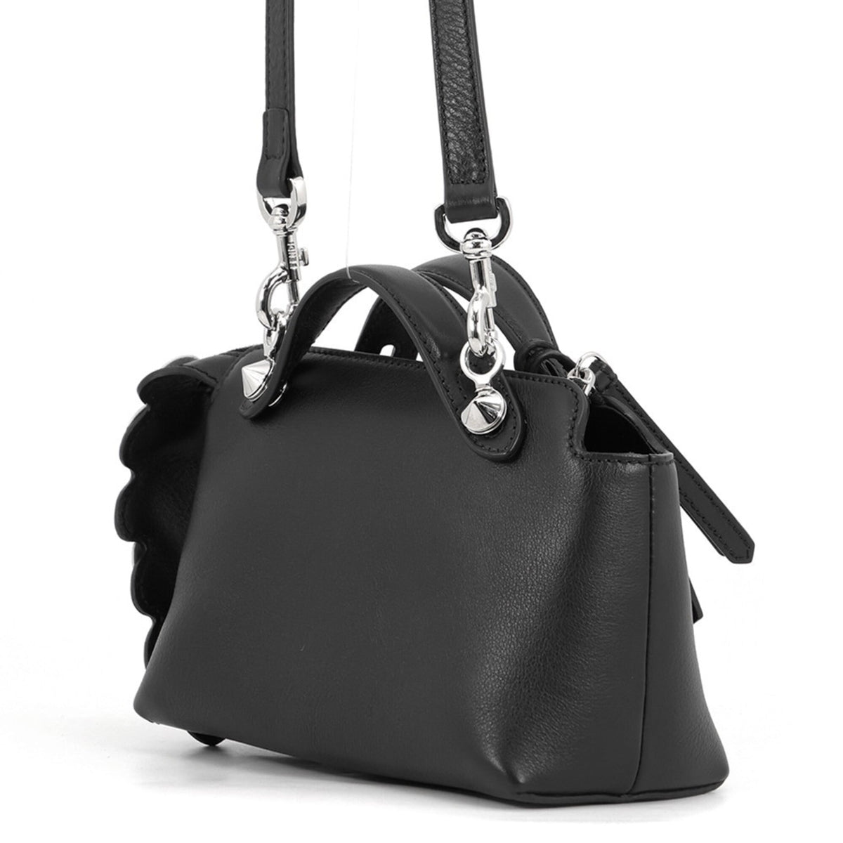 Fendi Black Rhinestone Leather Handbag Shoulder Bag (Pre-Owned)