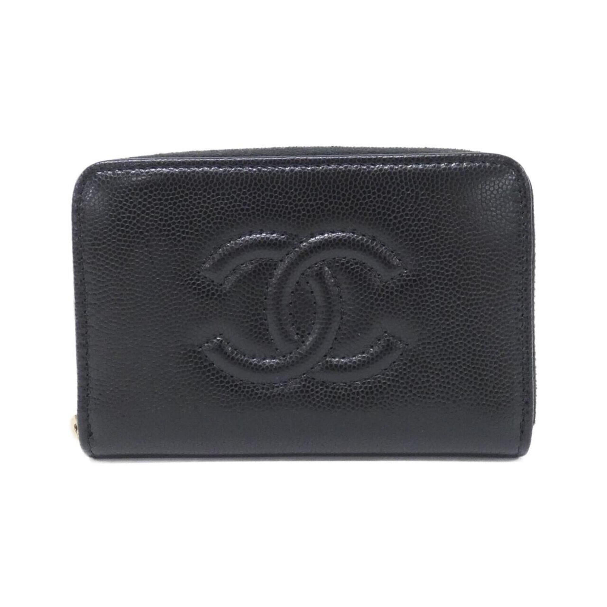 Chanel Black Grained Calfskin Coin Purse/Coin Case (Pre-Owned)