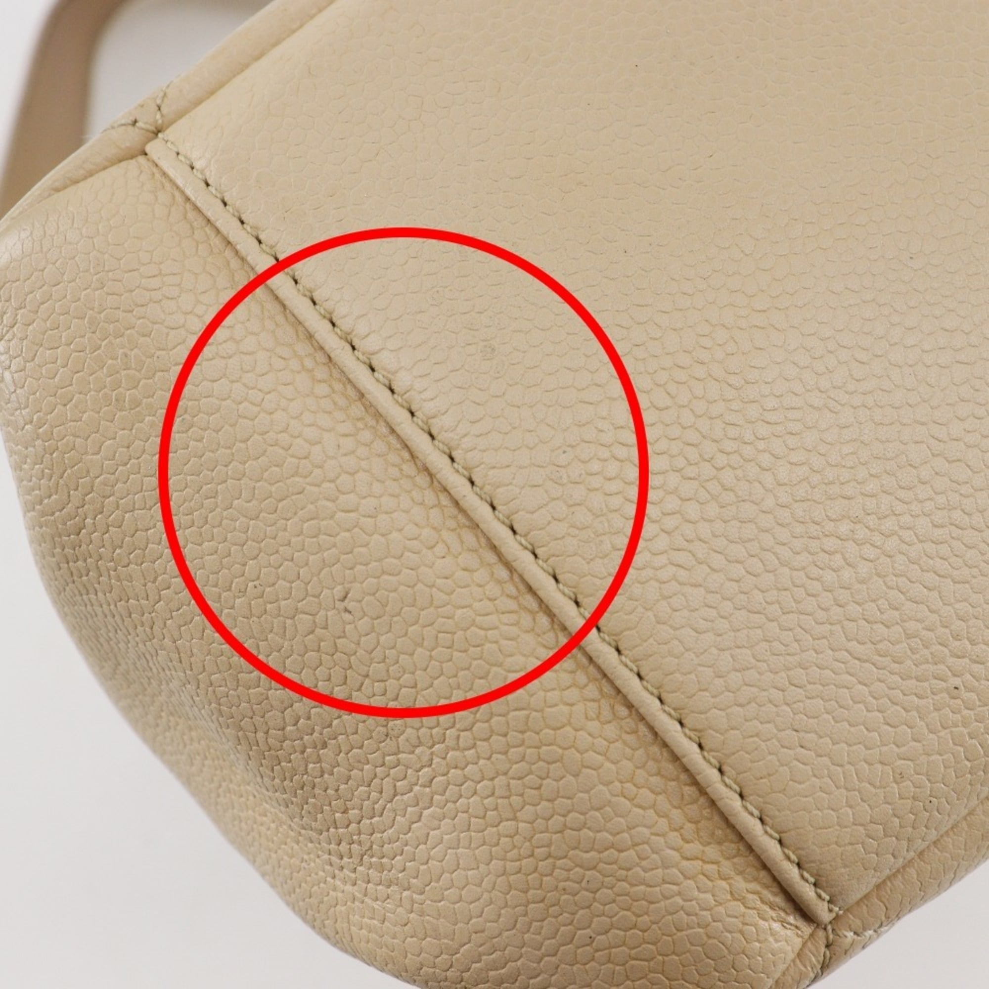 Chanel Beige Grained Calfskin Tote Bag (Pre-Owned)