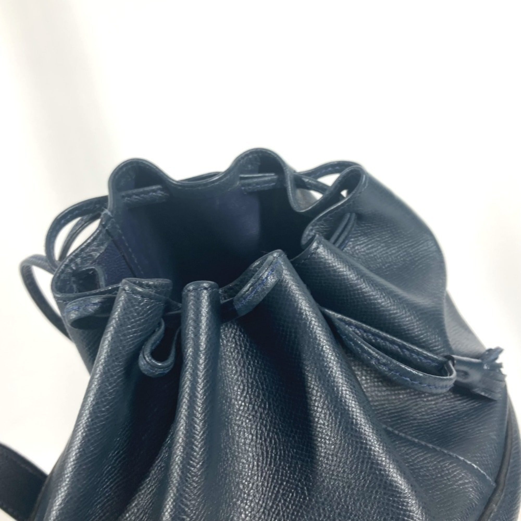 Hermes Navy Leather Shoulder Bag (Pre-Owned)