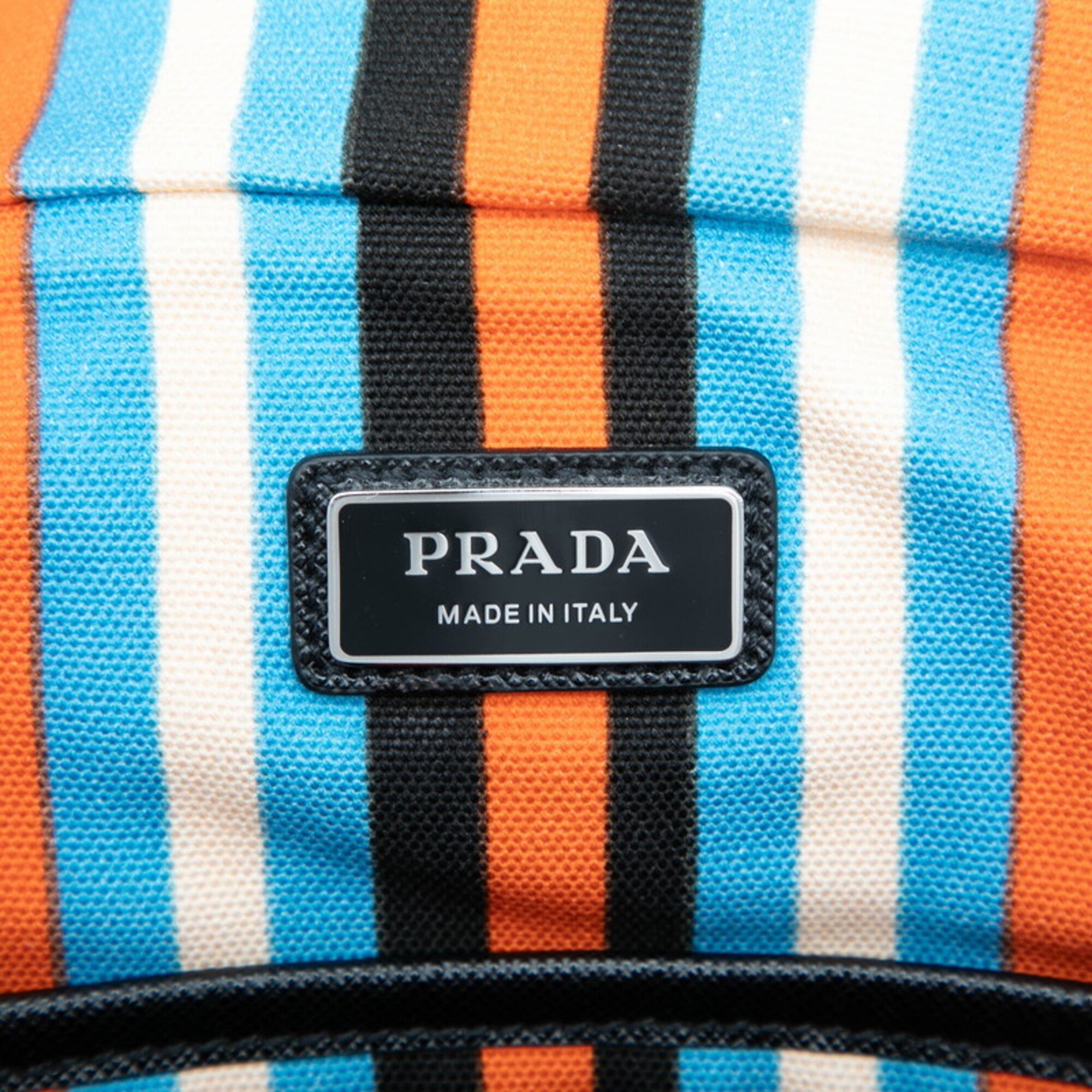 Prada Multi-Color Orange Canvas Pouch Shoulder Bag (Pre-Owned)