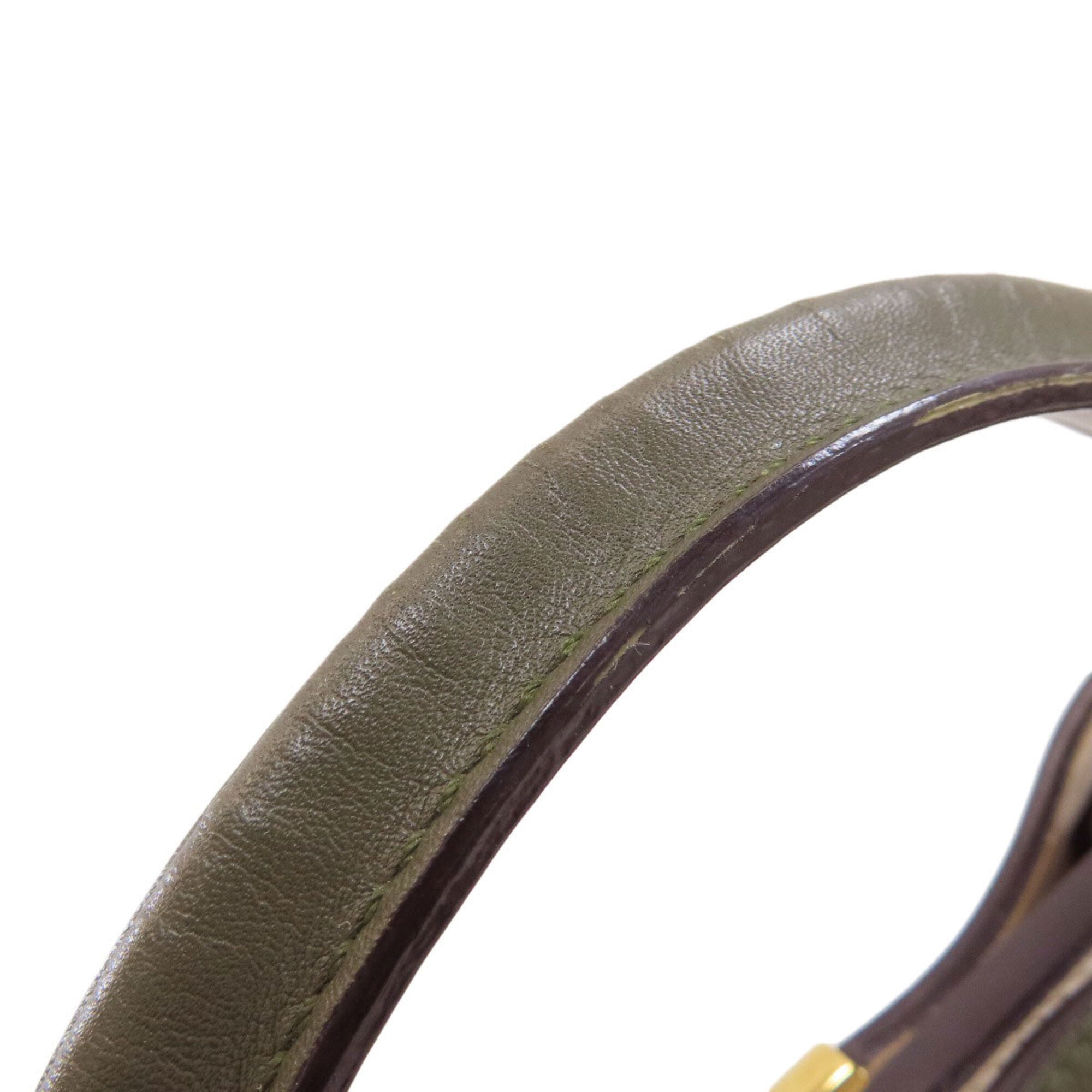 Fendi Peekaboo Khaki Leather Handbag (Pre-Owned)