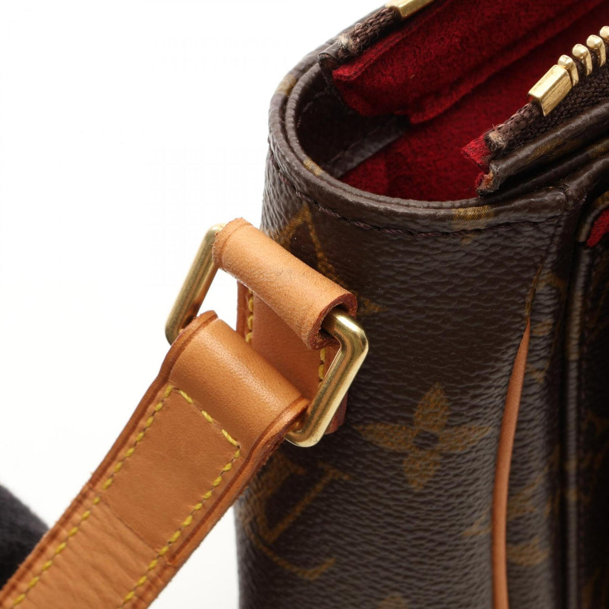 Louis Vuitton Brown Monogram Coated Canvas Leather Handbag Shoulder Bag (Pre-Owned)