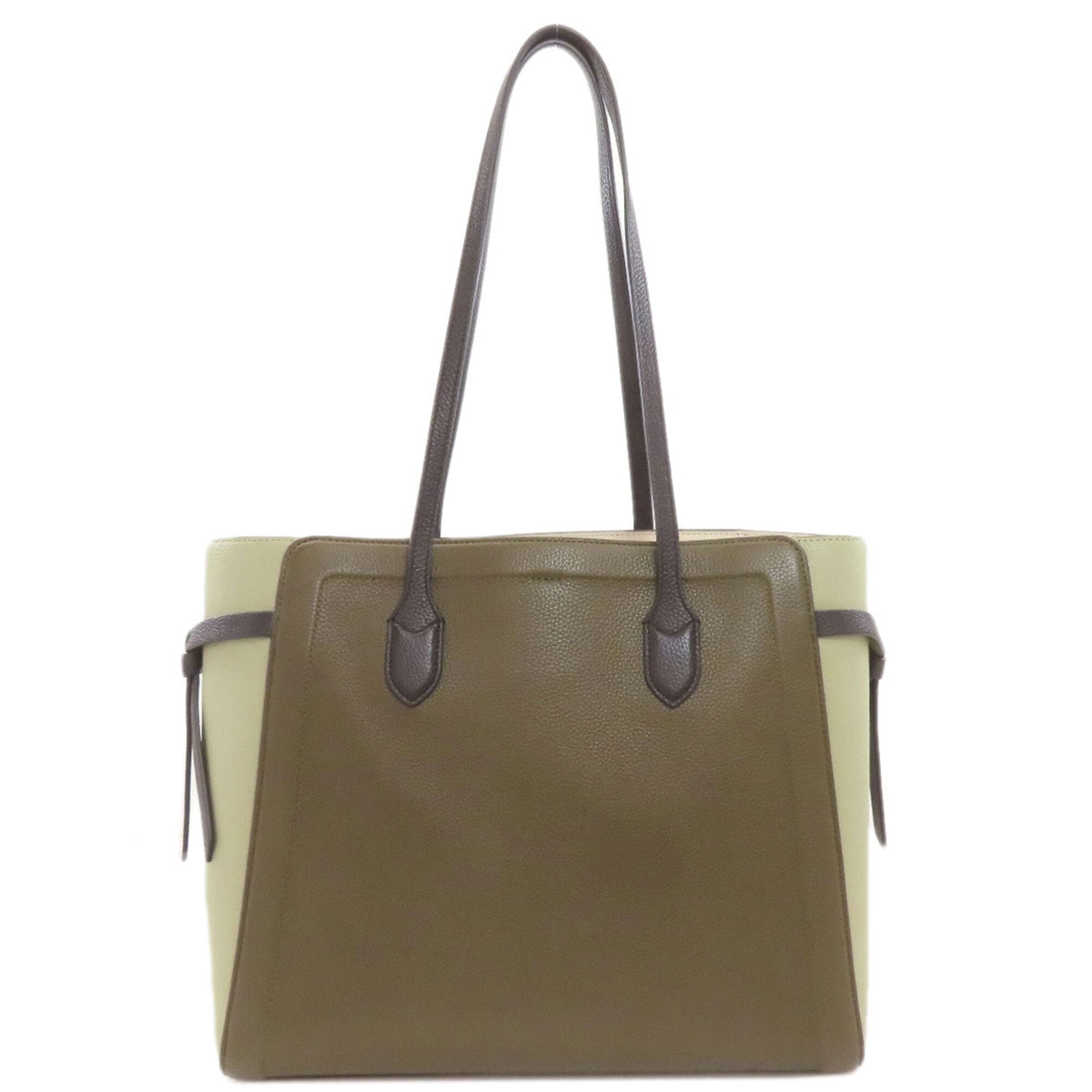 Kate Spade Black Khaki Leather Tote Bag (Pre-Owned)