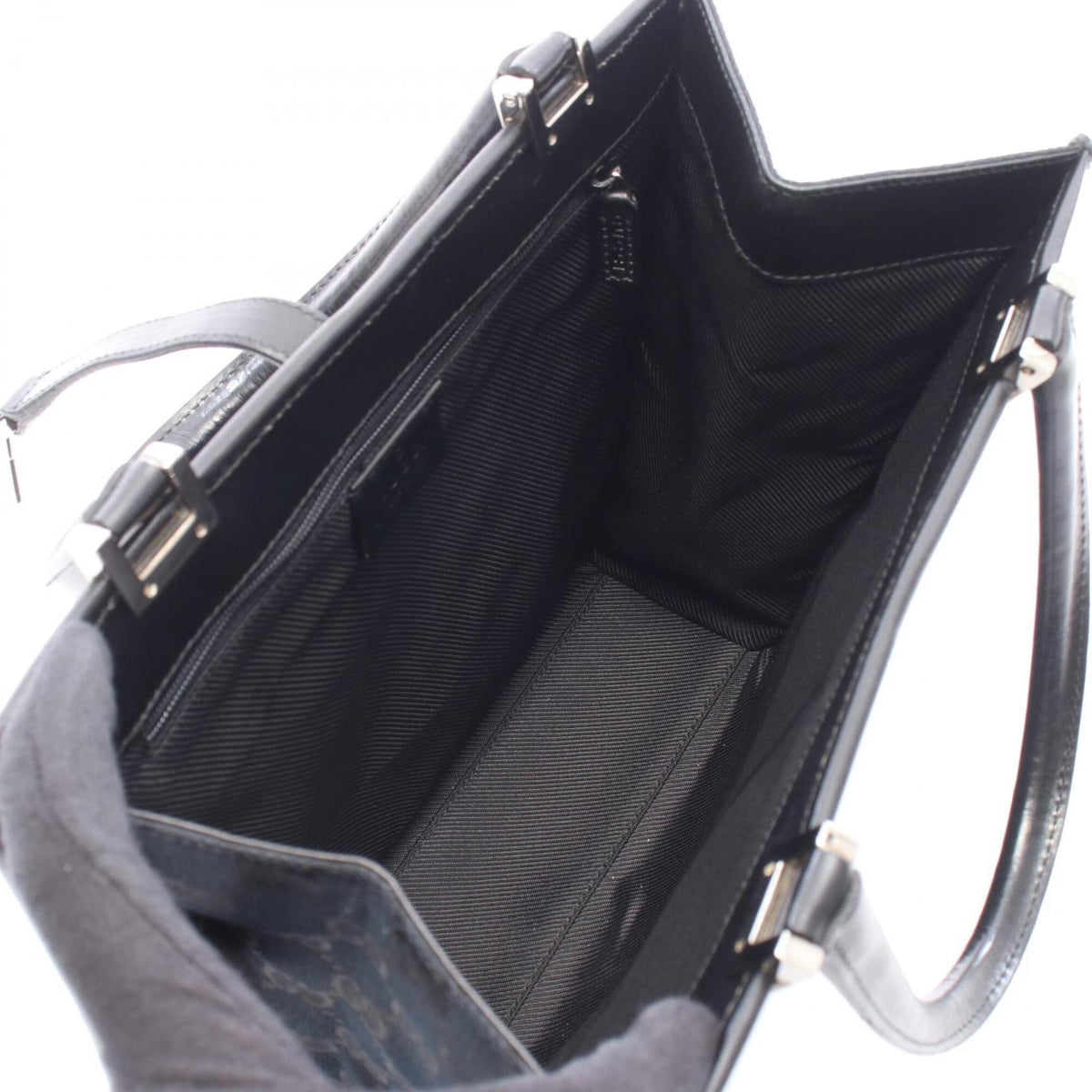 Gucci Black Canvas Leather Handbag (Pre-Owned)