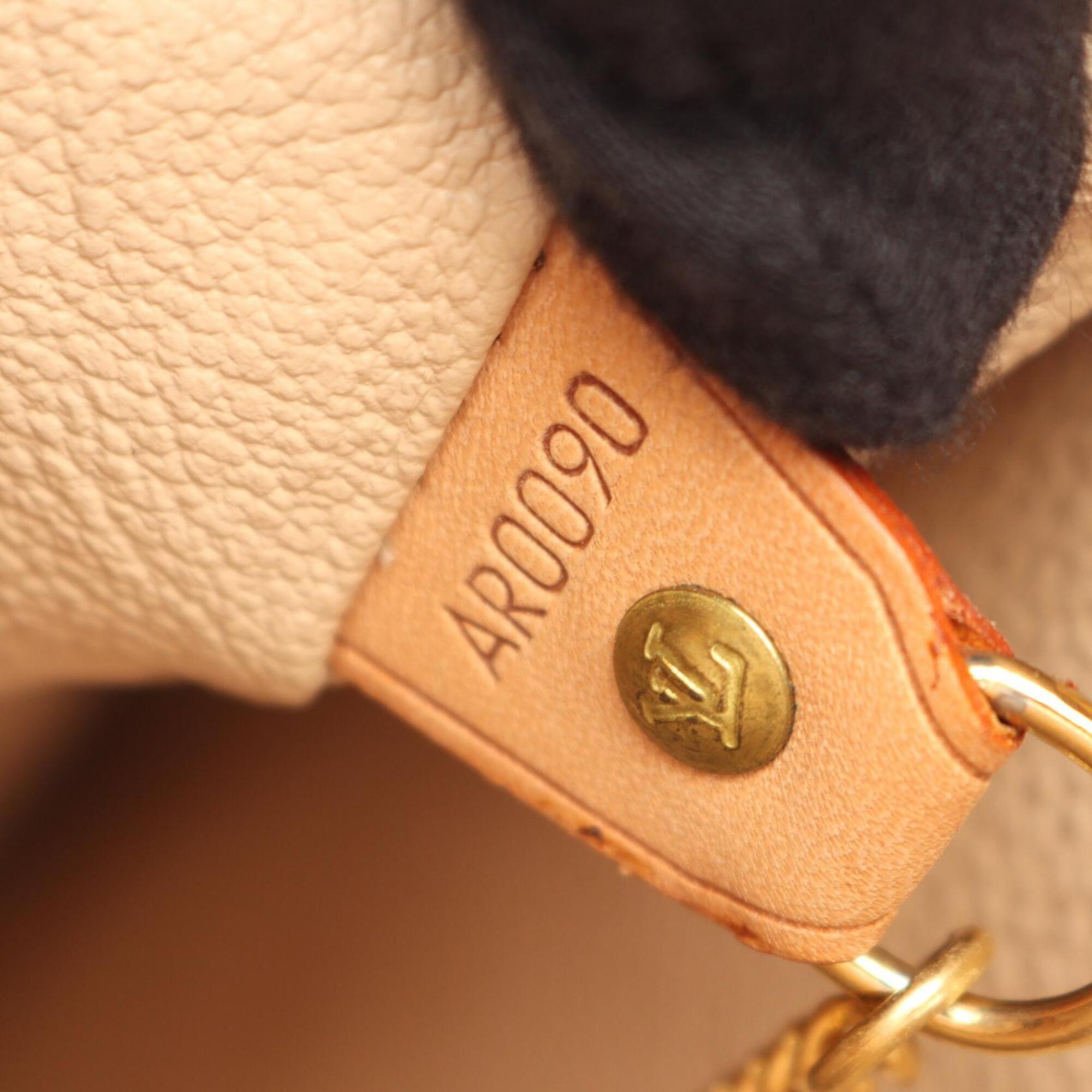 Louis Vuitton Brown Coated Canvas Leather Handbag Pouch Shoulder Bag (Pre-Owned)
