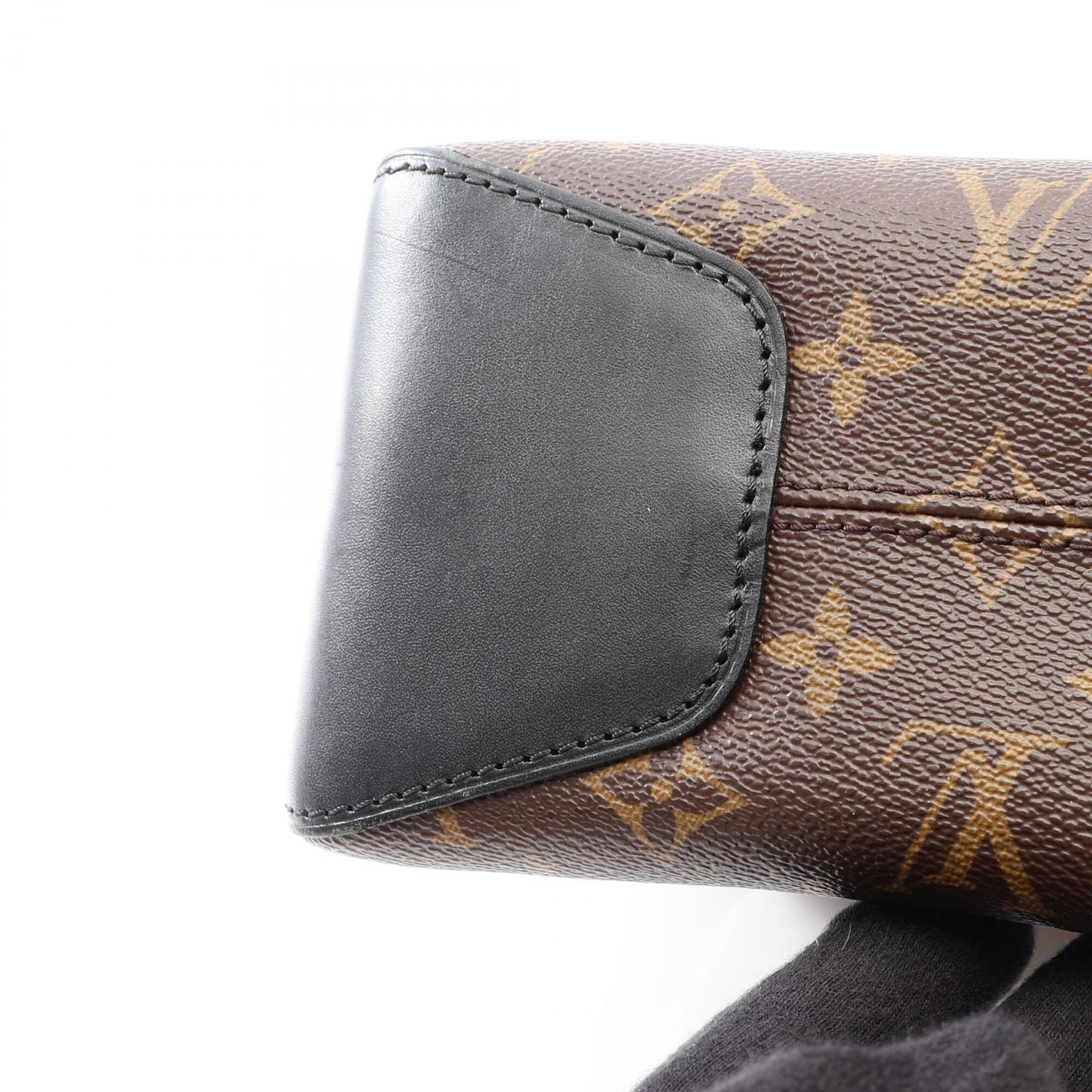Louis Vuitton Black Brown Monogram Macassar Coated Canvas Leather Handbag Shoulder Bag (Pre-Owned)