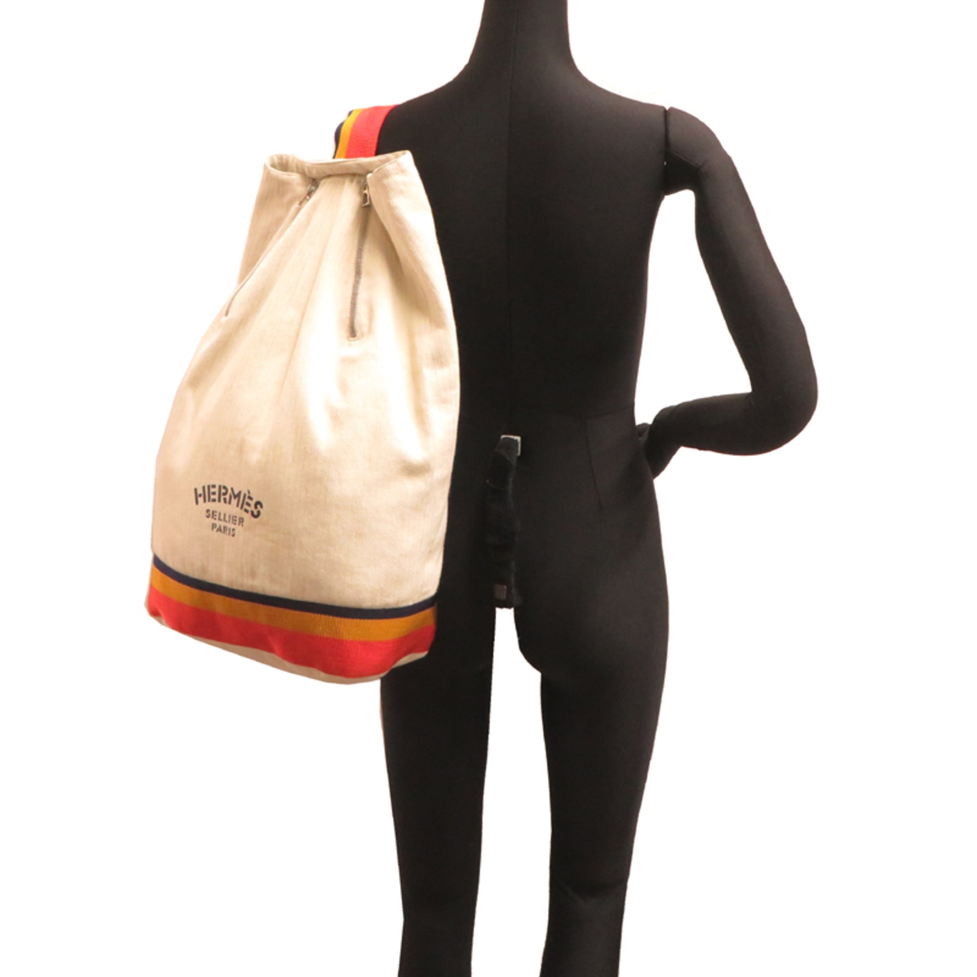 Hermes Beige Cotton Shoulder Bag (Pre-Owned)