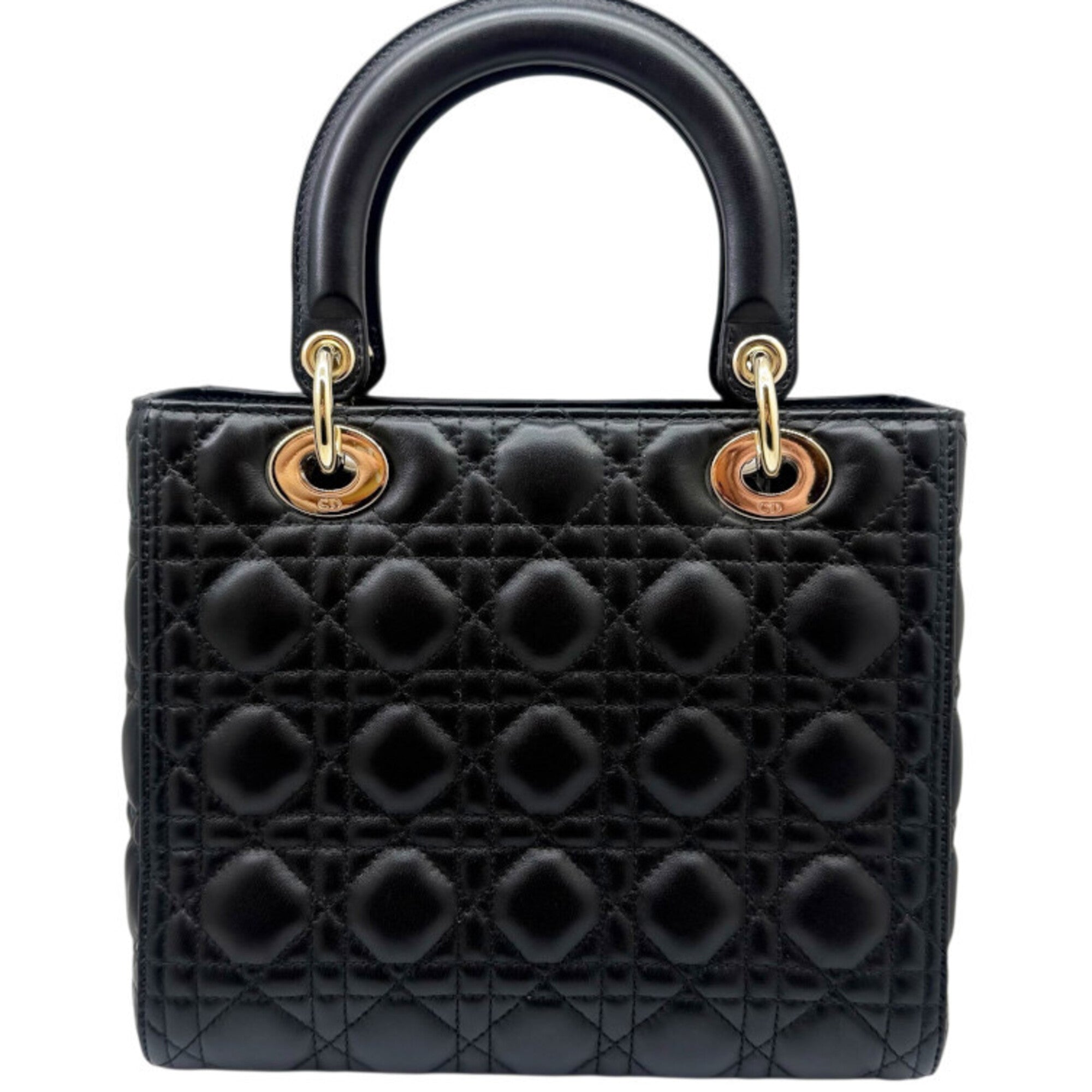 Christian Dior Black Leather Handbag Shoulder Bag (Pre-Owned)
