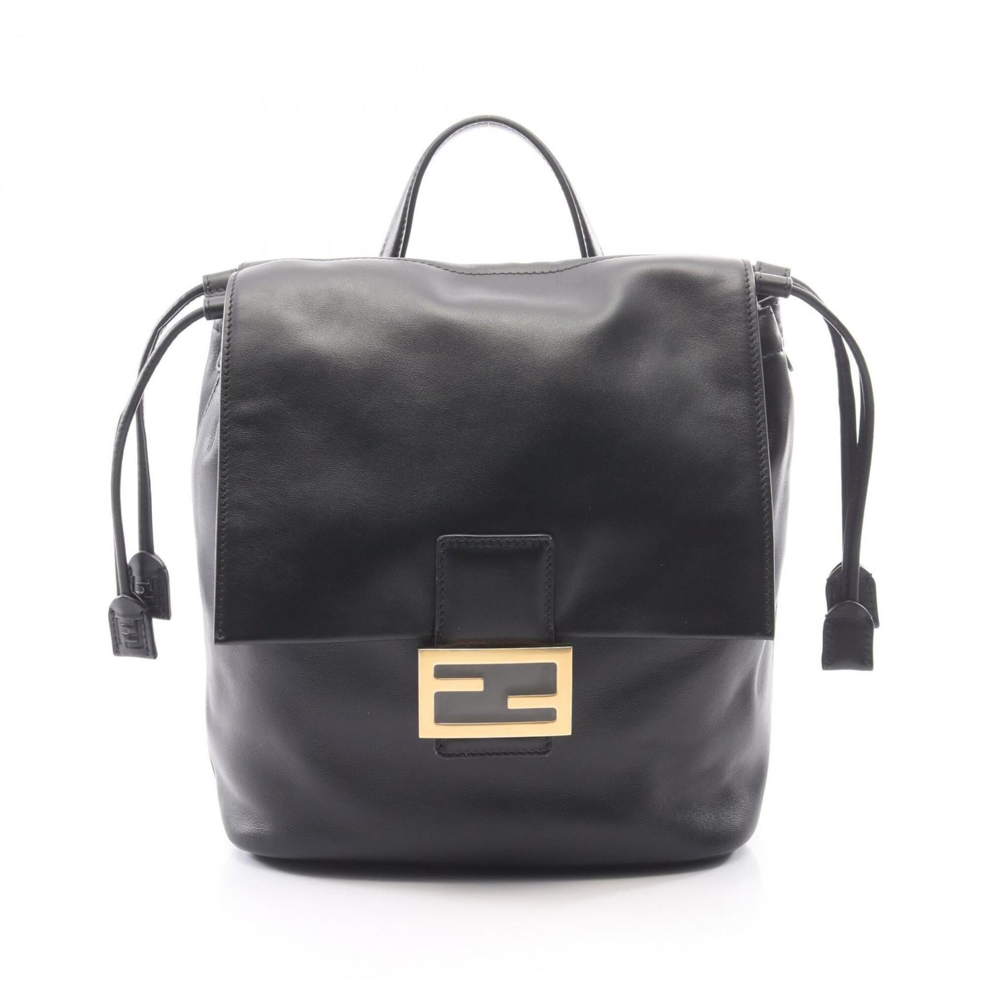Fendi Black Leather Backpack (Pre-Owned)