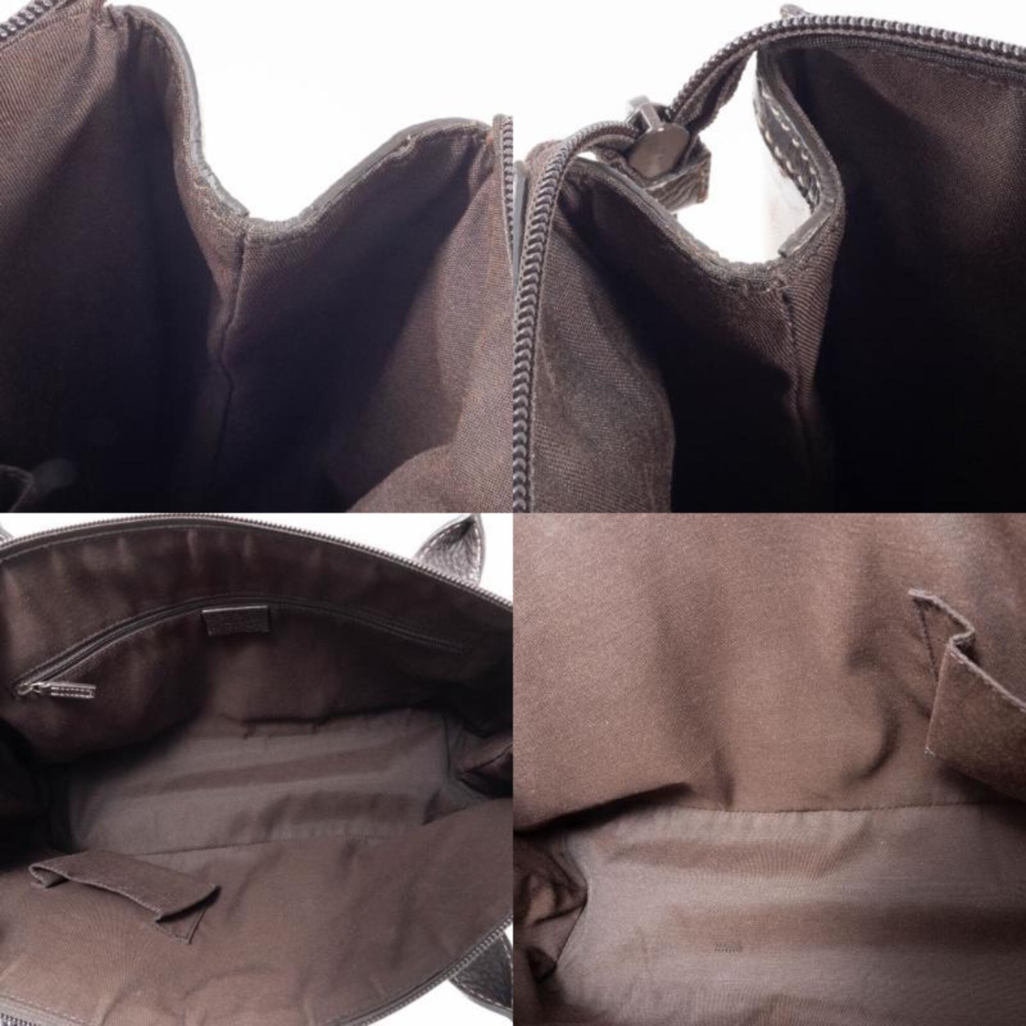 Gucci Gg Crystal Beige Brown Pvc Leather Tote Bag (Pre-Owned)