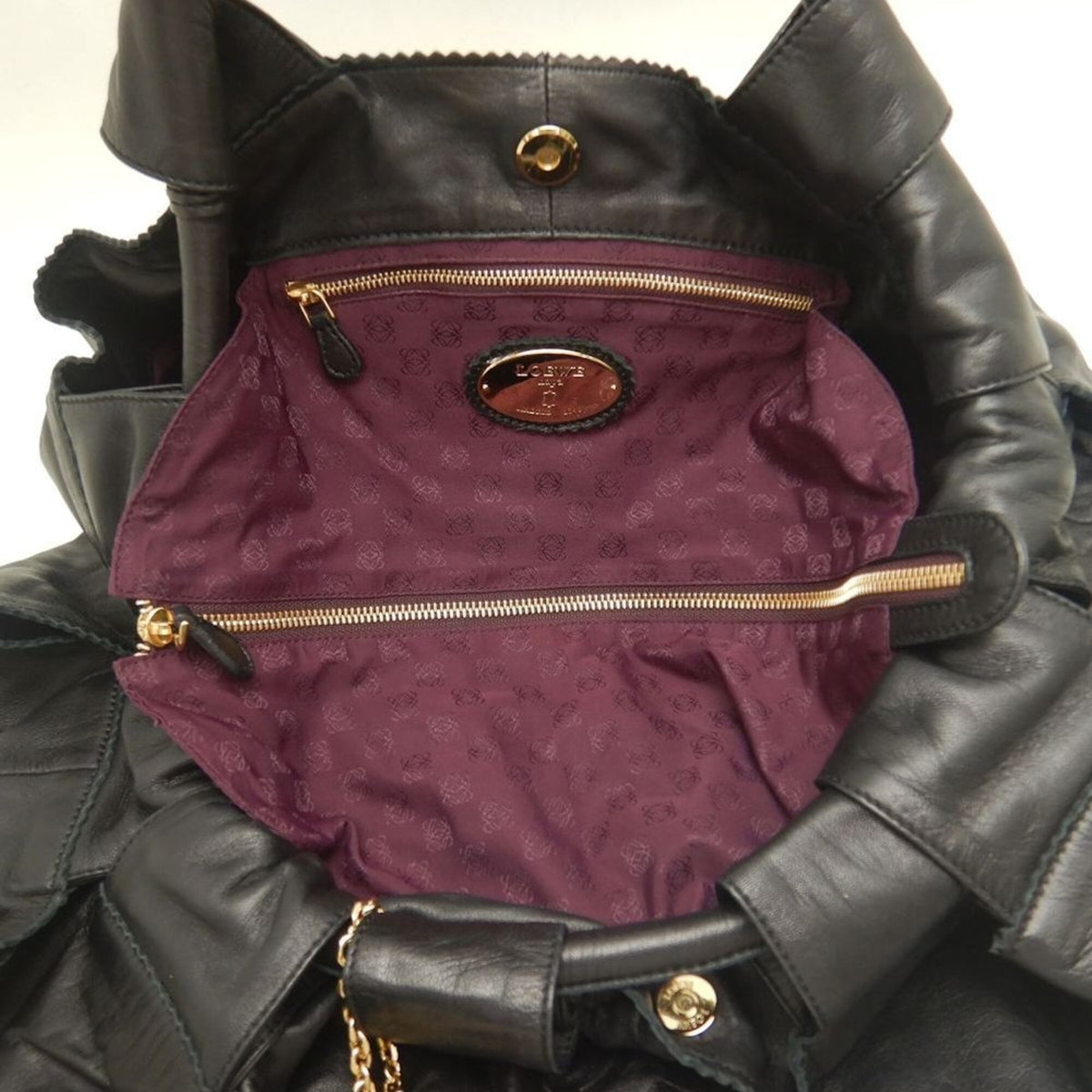 Loewe Nappa Aire Black Leather Handbag (Pre-Owned)