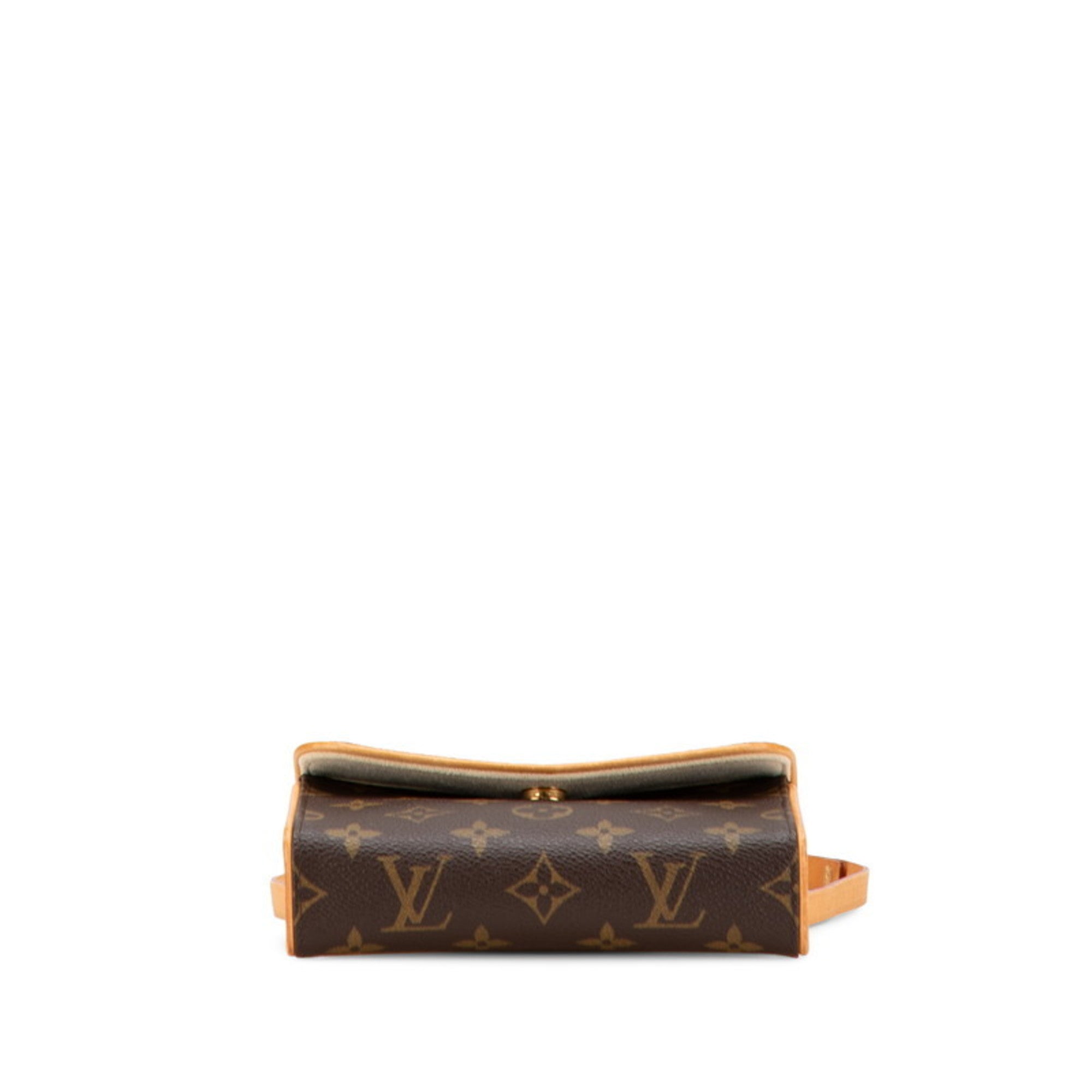 Louis Vuitton Monogram Brown Pvc Leather Pochette Sling Bag (Pre-Owned)