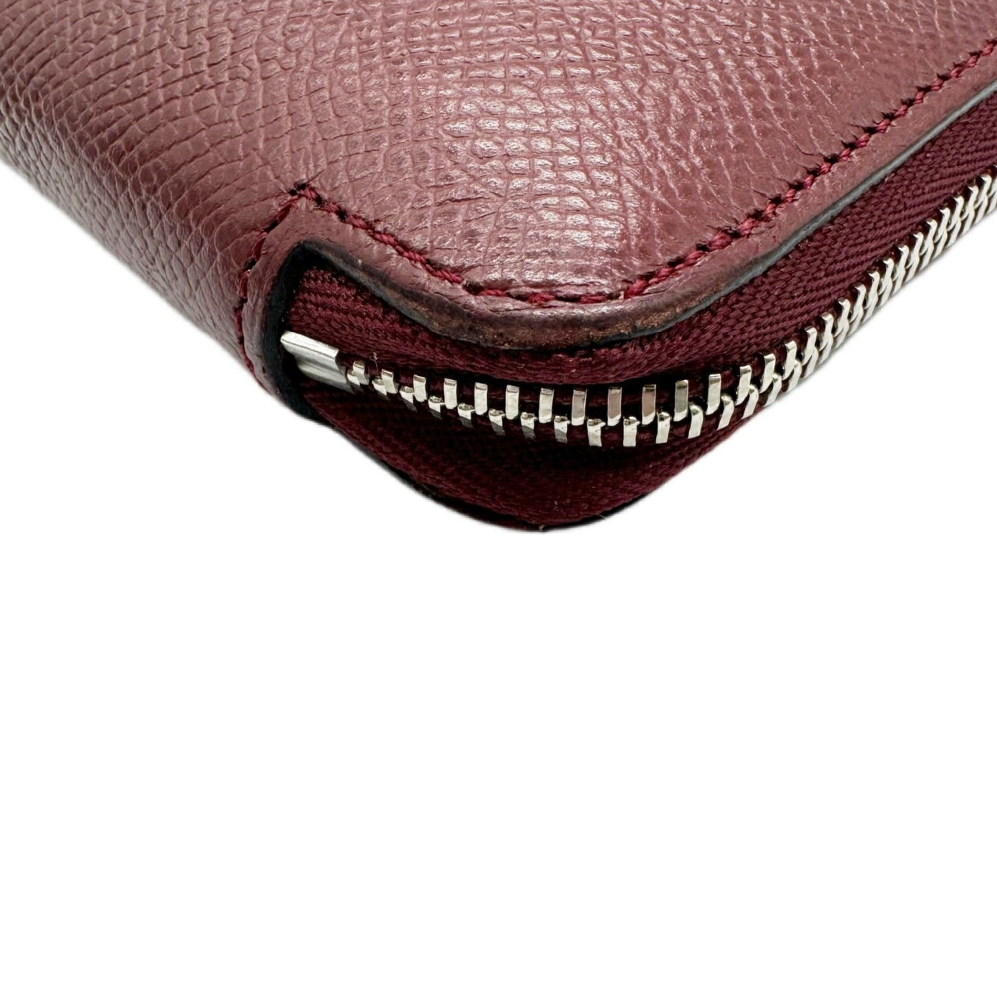 Hermes Azap Rouge H Epsom Leather Long Wallet (Bi-Fold) (Pre-Owned)
