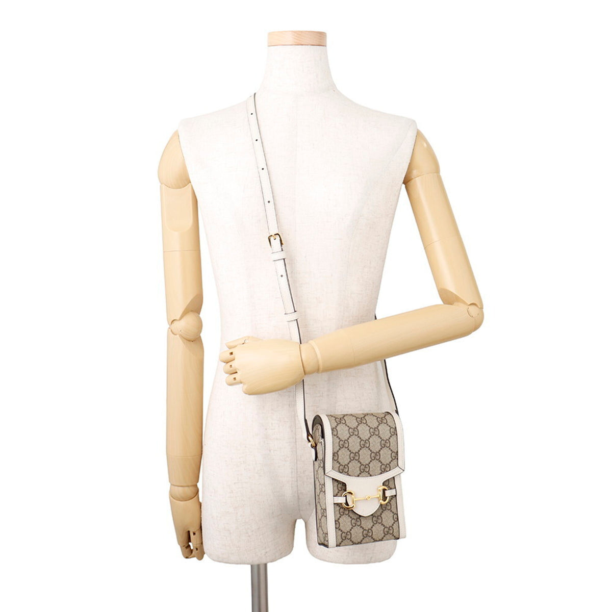 Gucci Beige Brown White Gg Supreme Handbag Shoulder Bag (Pre-Owned)