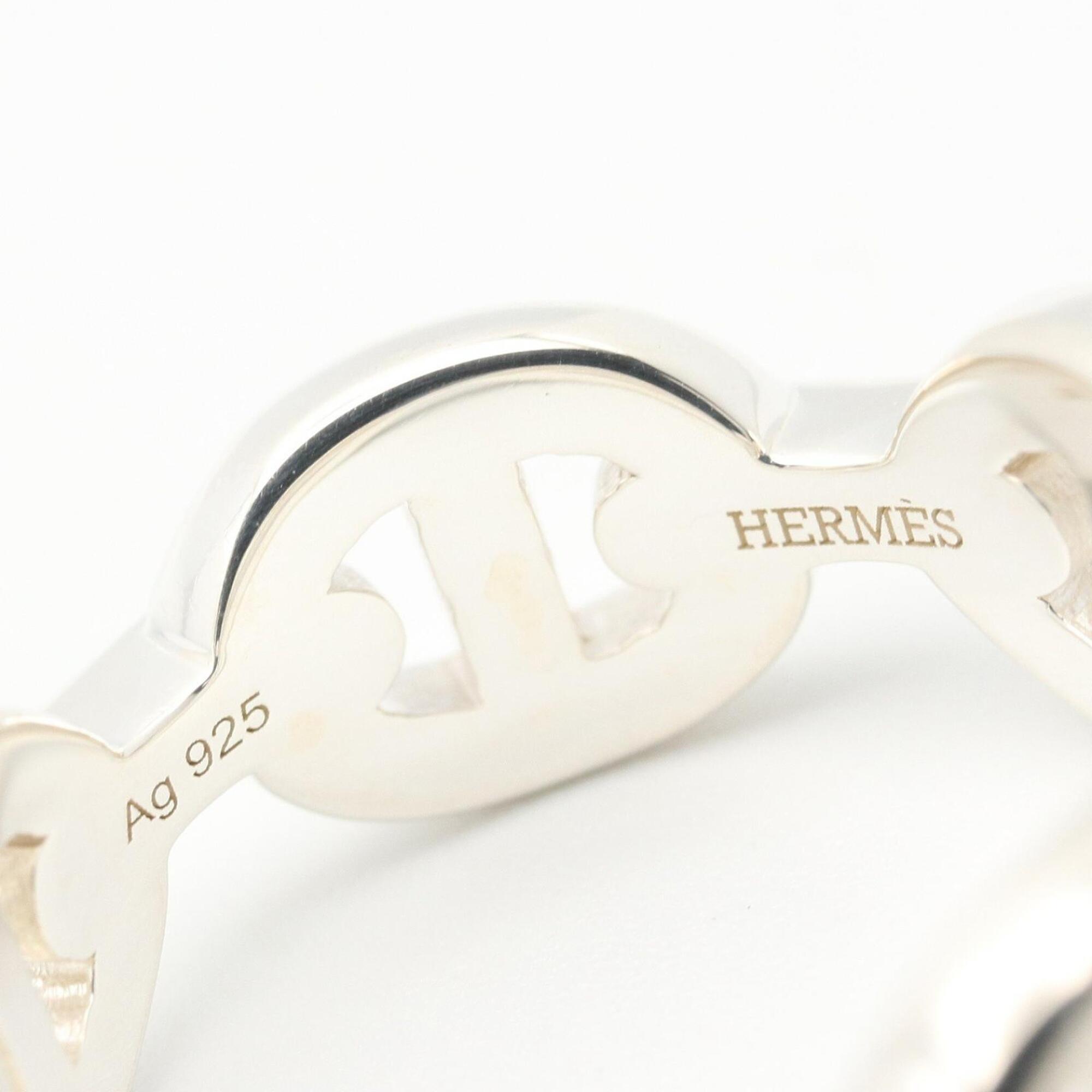 Hermes Silver Silver 925 Band Ring (Pre-Owned)