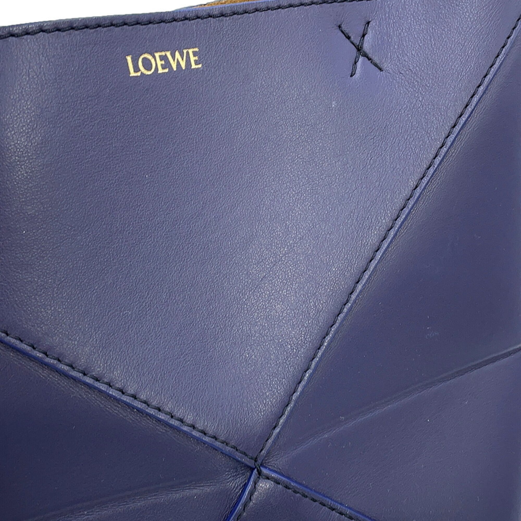 Loewe Navy Leather Handbag Tote Bag (Pre-Owned)