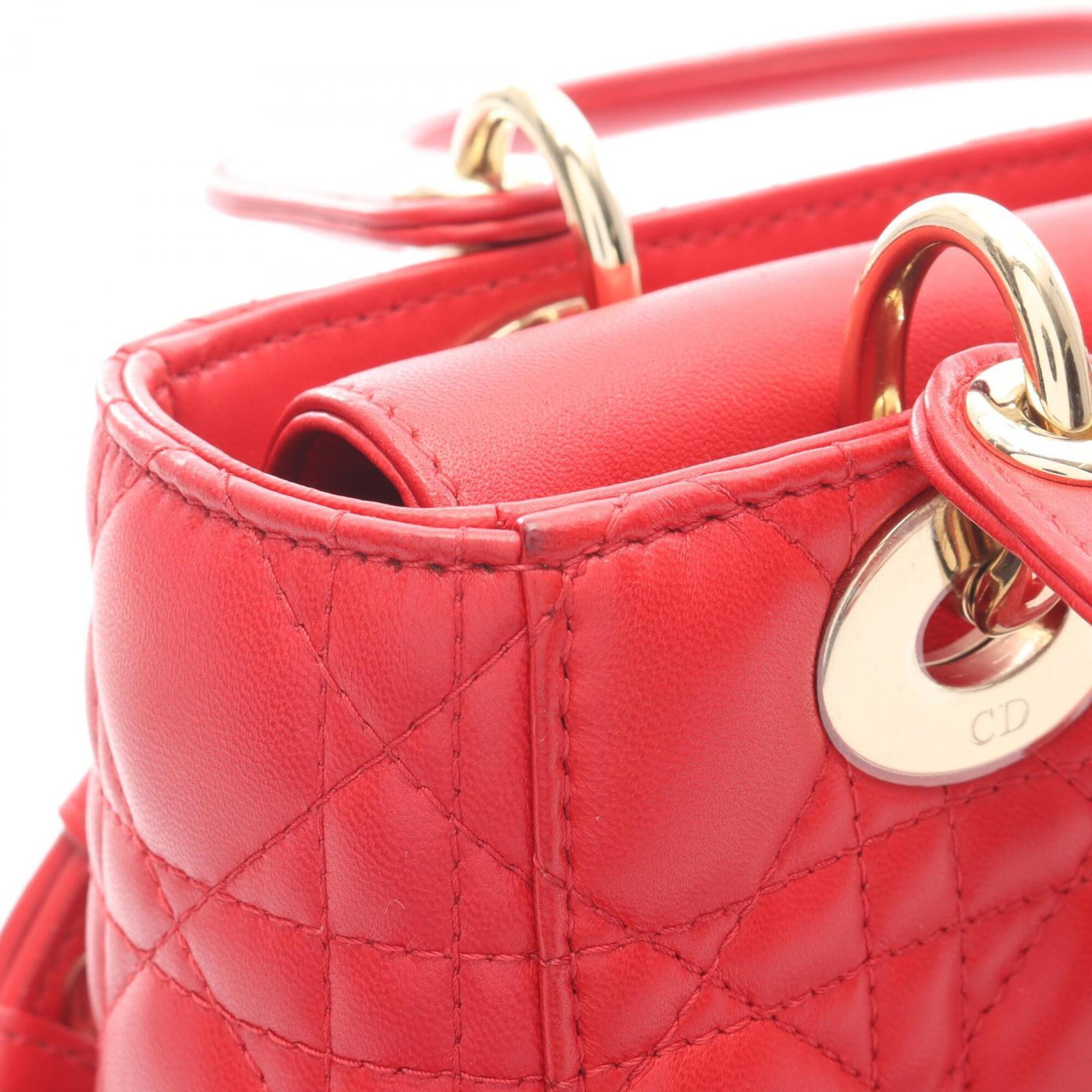 Christian Dior Red Color Leather Handbag (Pre-Owned)