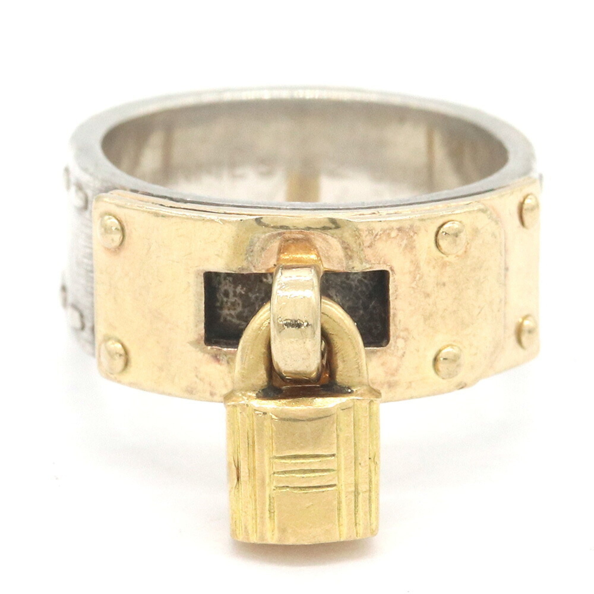 Hermes Silver Yellow Gold Yellow Gold (18K) Sterling Silver 925 Band Ring (Pre-Owned)
