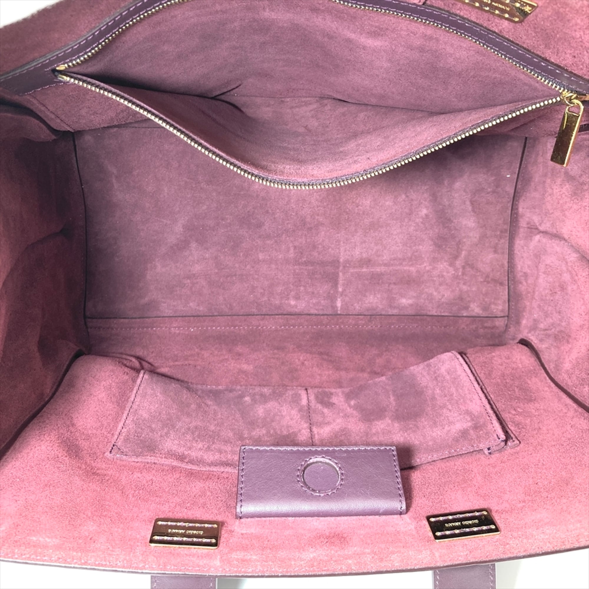 Giorgio Armani Bordeaux Red Color Wine Suede Leather Handbag Tote Bag (Pre-Owned)