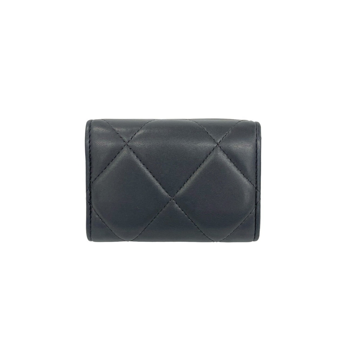 Chanel Gray Leather Wallet (Tri-Fold) (Pre-Owned)