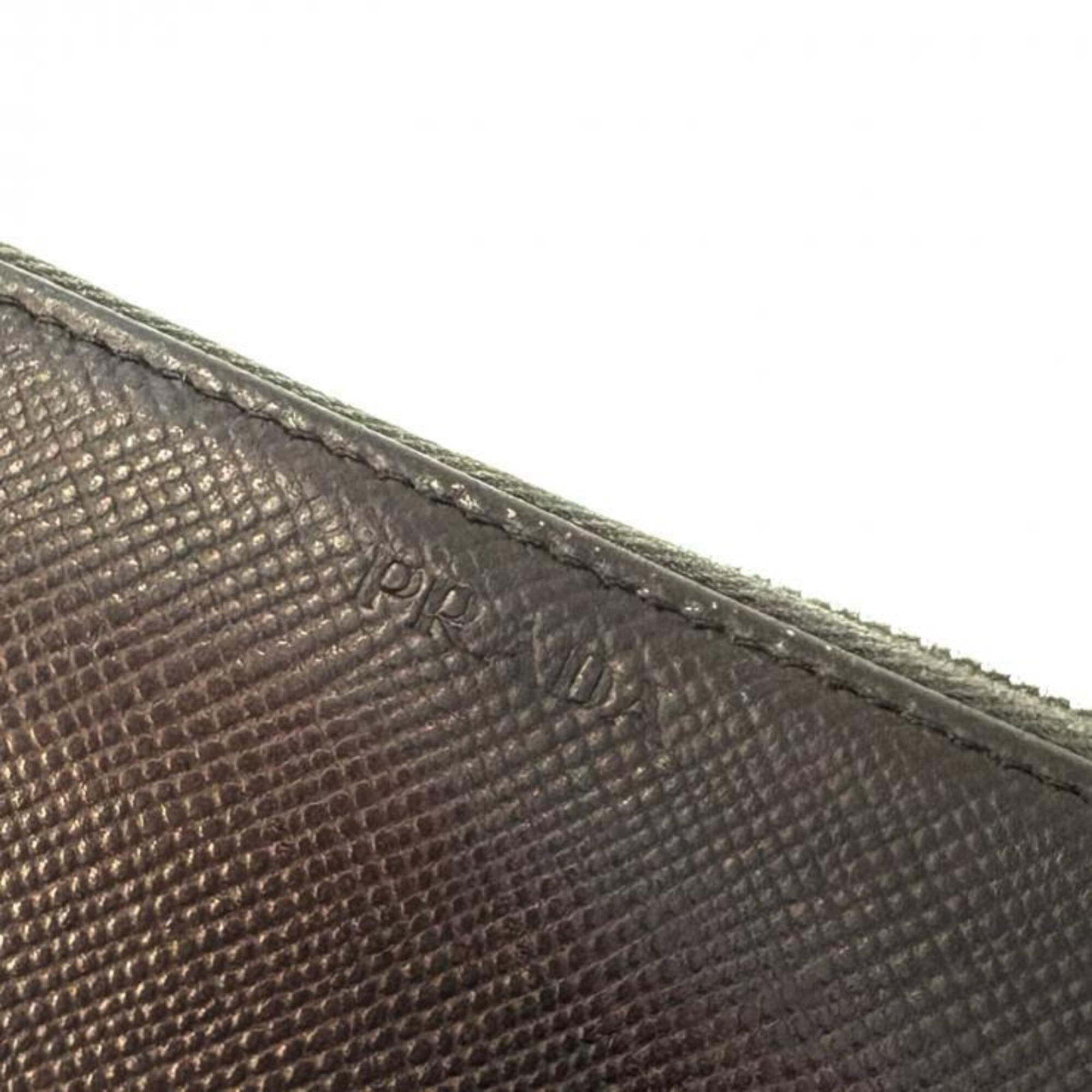 Prada Brown Saffiano Long Wallet (Bi-Fold) (Pre-Owned)