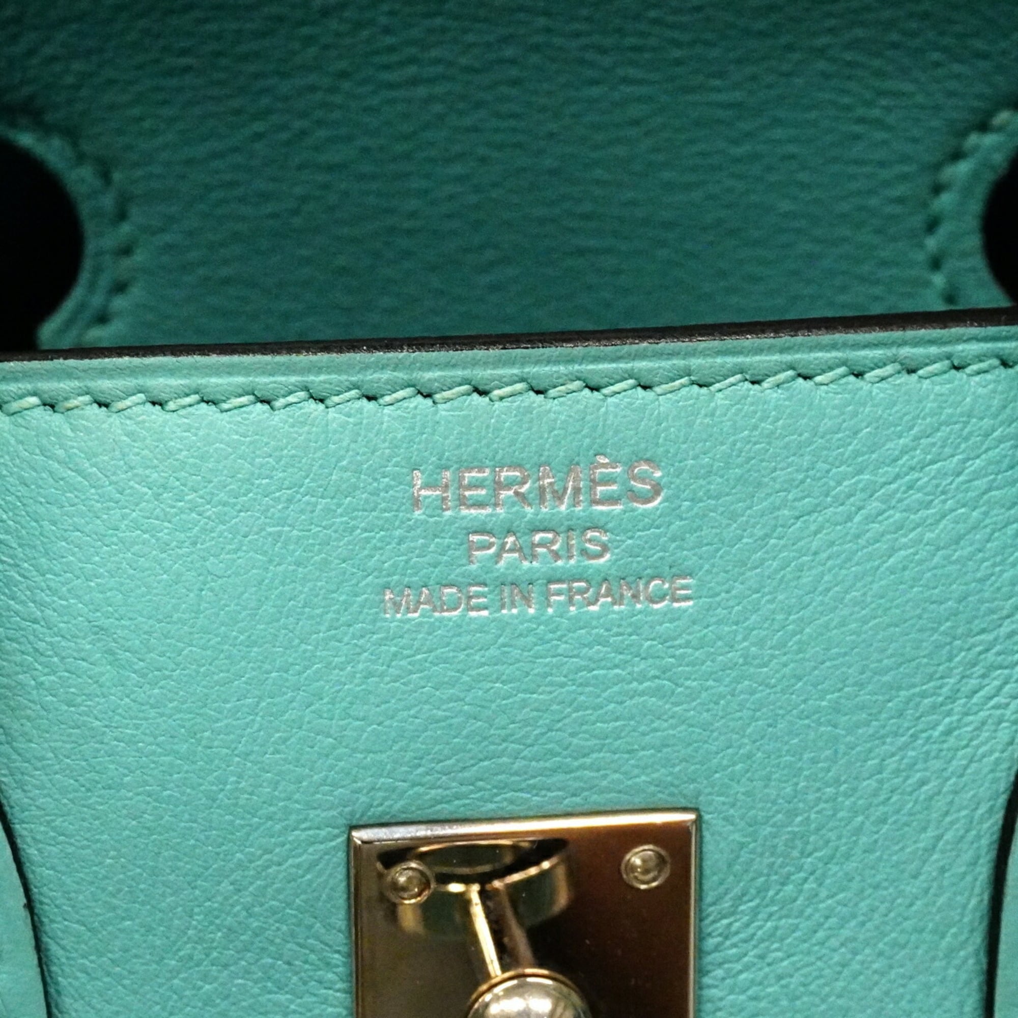 Hermes Blue Atoll Swift Leather Handbag (Pre-Owned)
