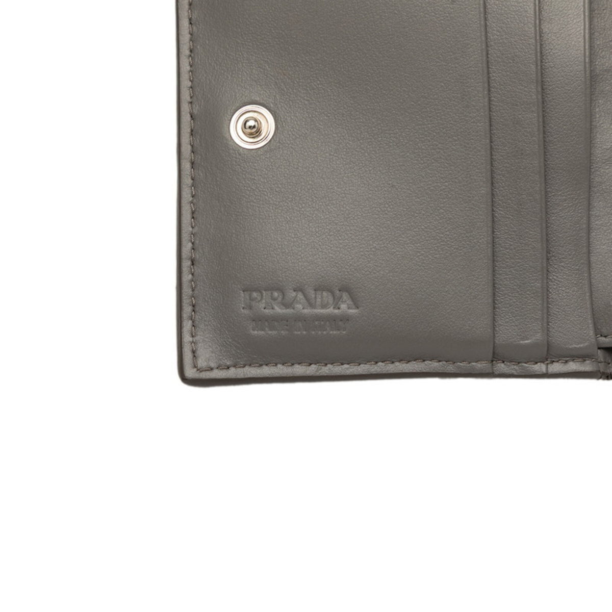 Prada Gray Leather Wallet (Bi-Fold) (Pre-Owned)