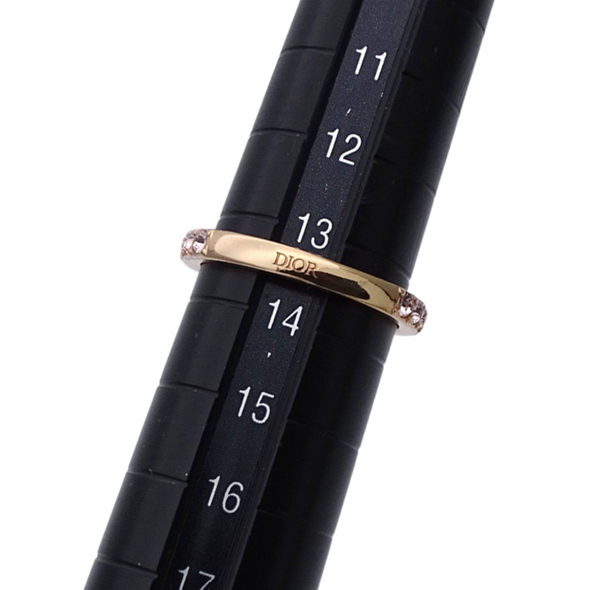 Christian Dior Gold Pink Metal Band Ring (Pre-Owned)