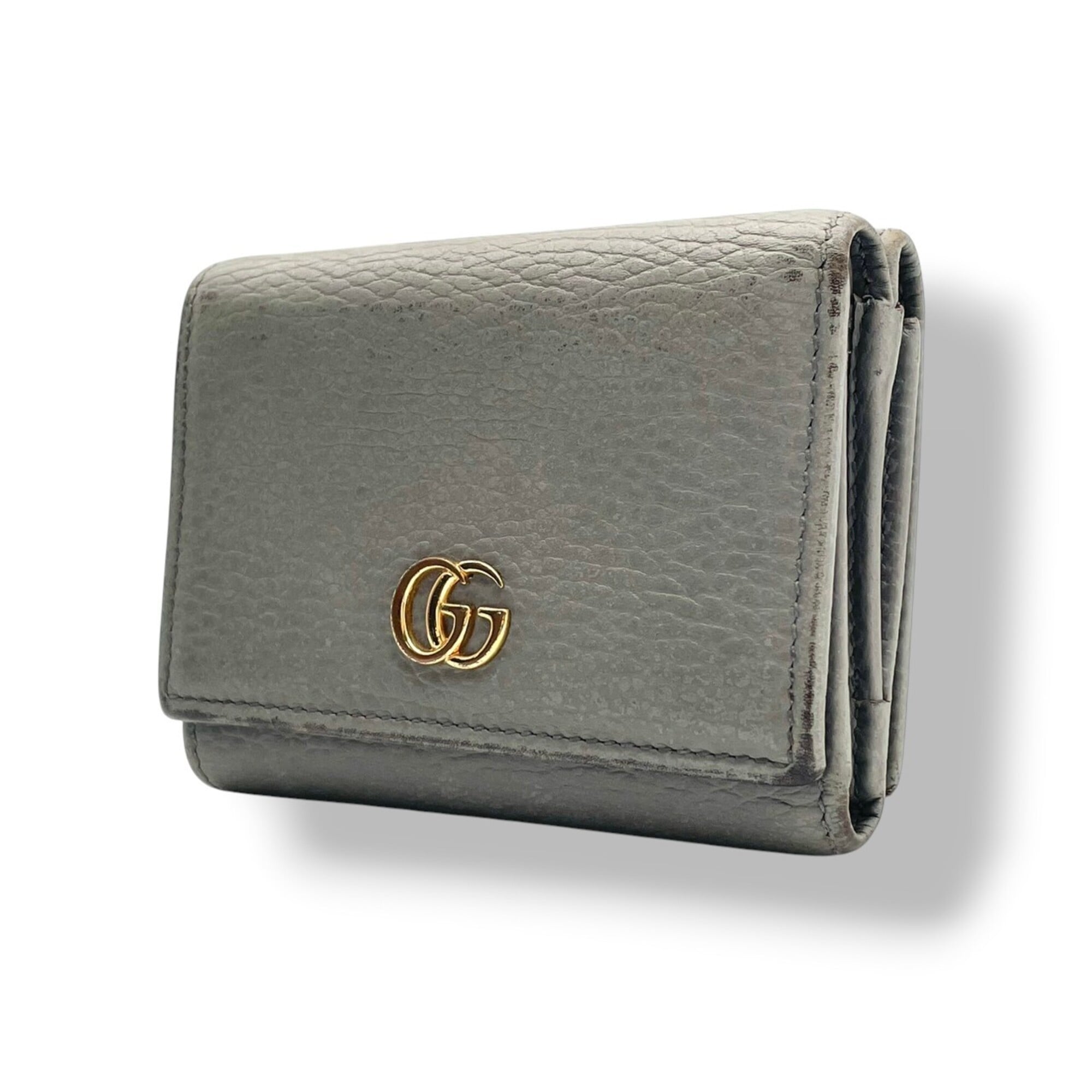 Gucci Gray Leather Wallet (Tri-Fold) (Pre-Owned)